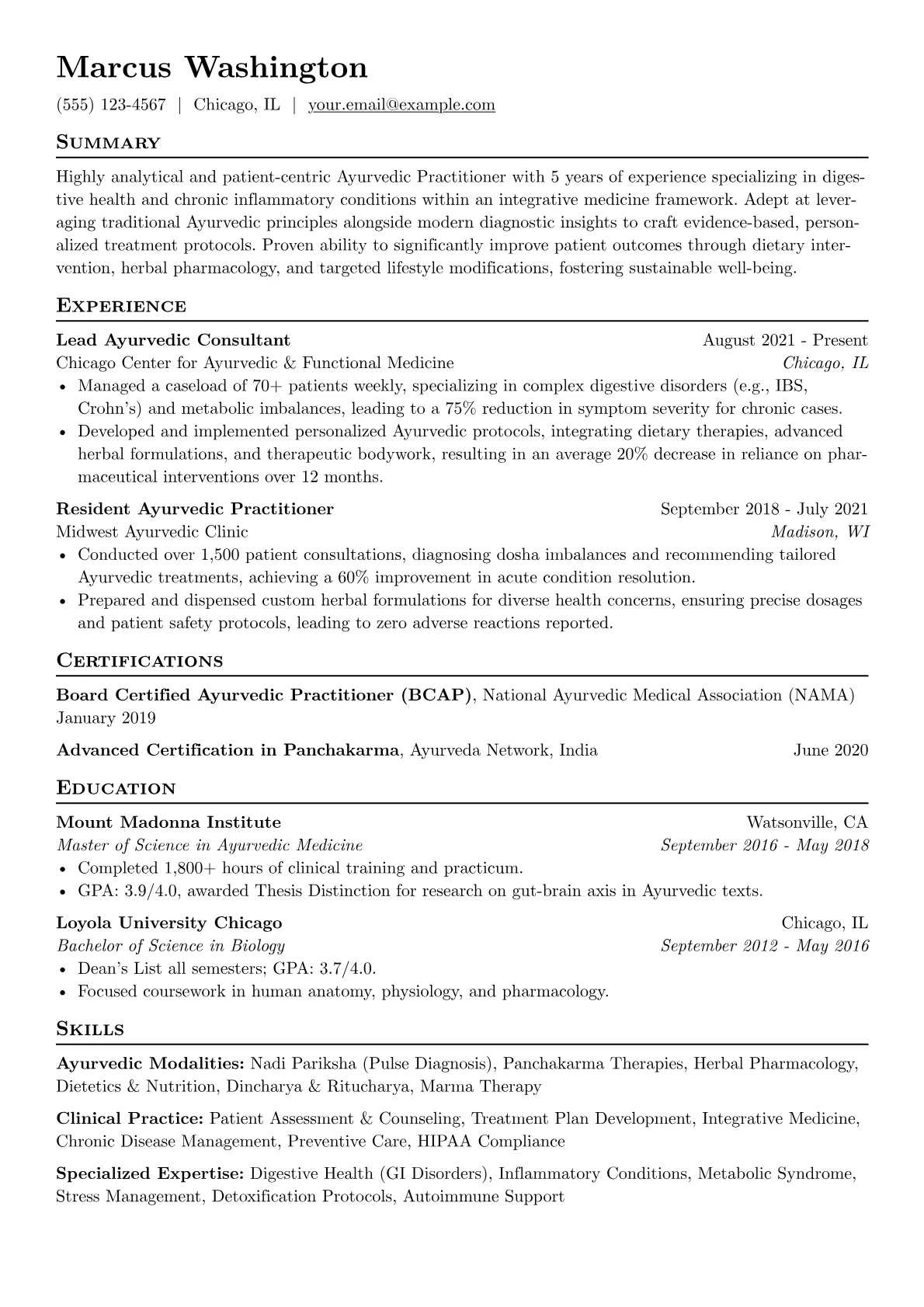 Ayurvedic Practitioner version - Page 1