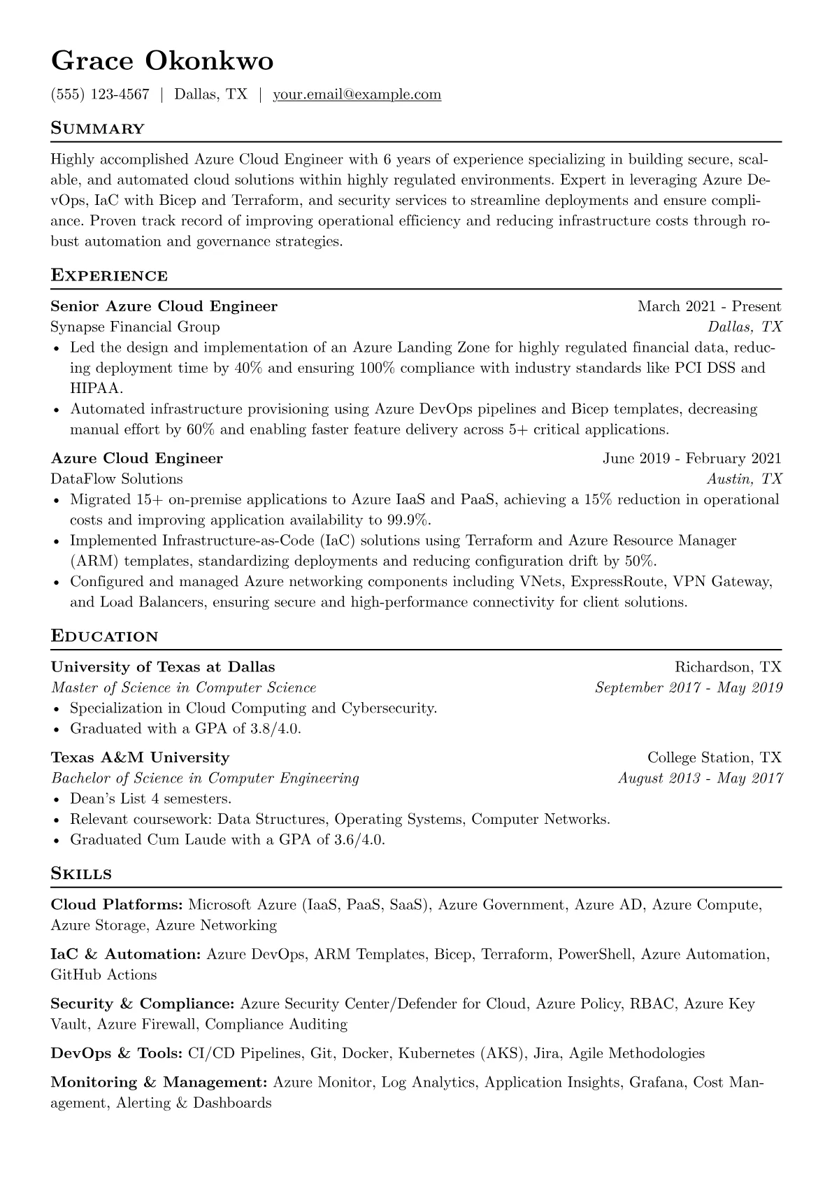 Azure Cloud Engineer version - Page 1