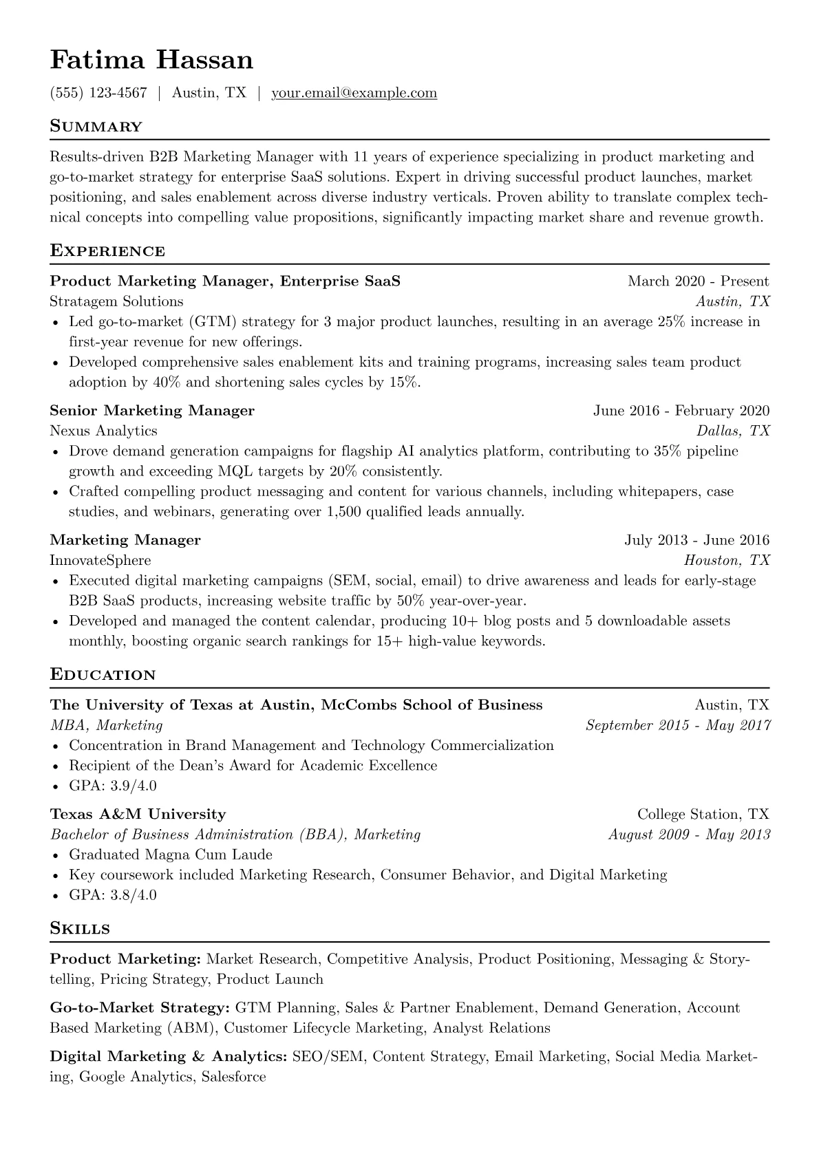 B2B Product Marketing version - Page 1