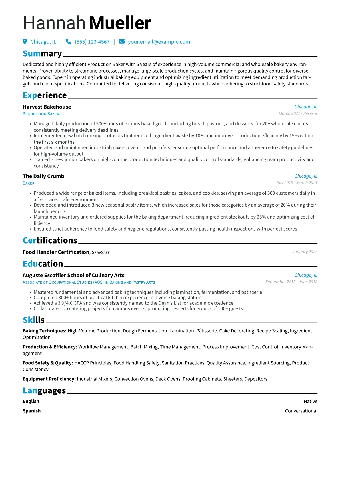 Production Baker version - Page 1