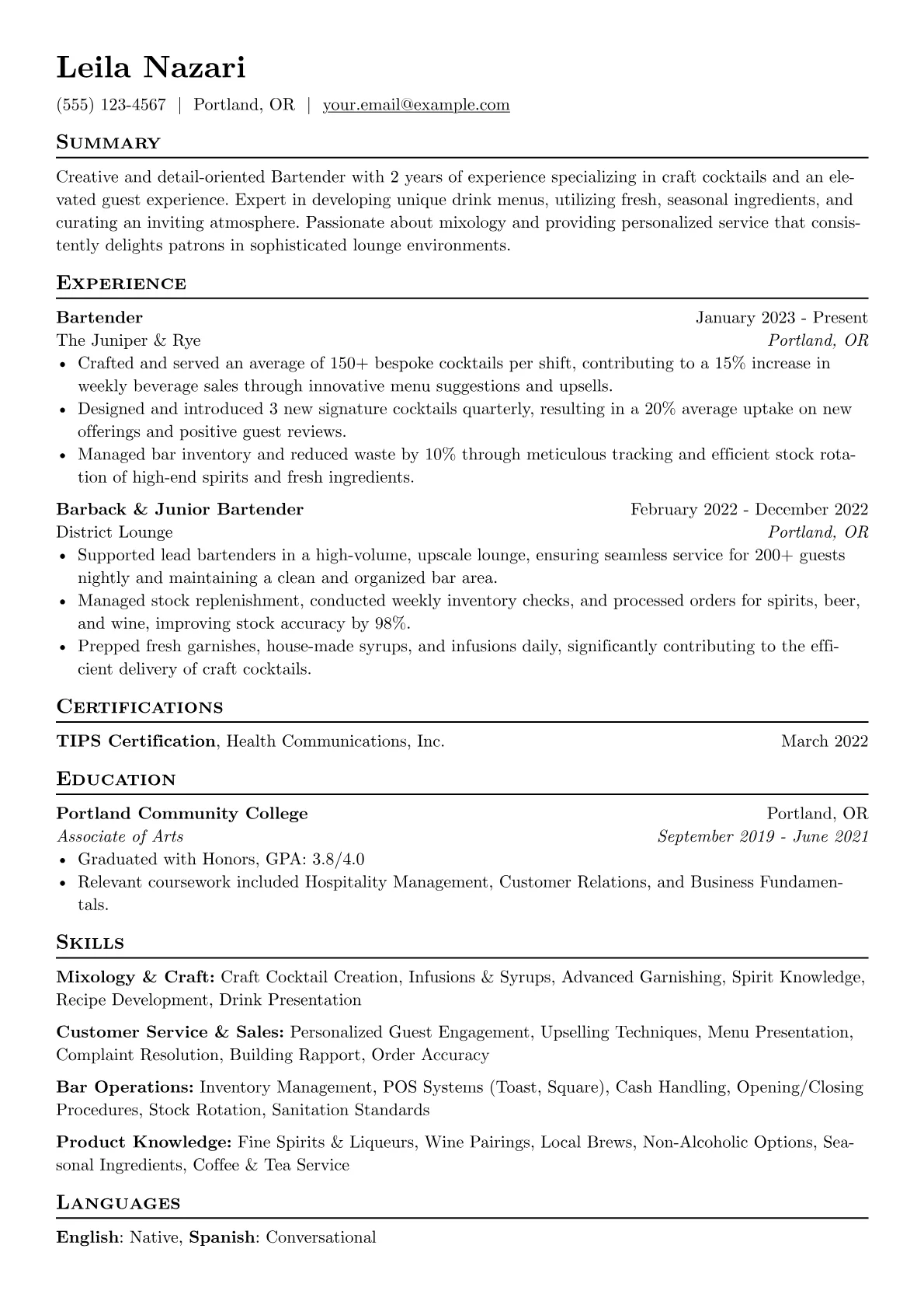 Craft Cocktail Bartender version - Page 1