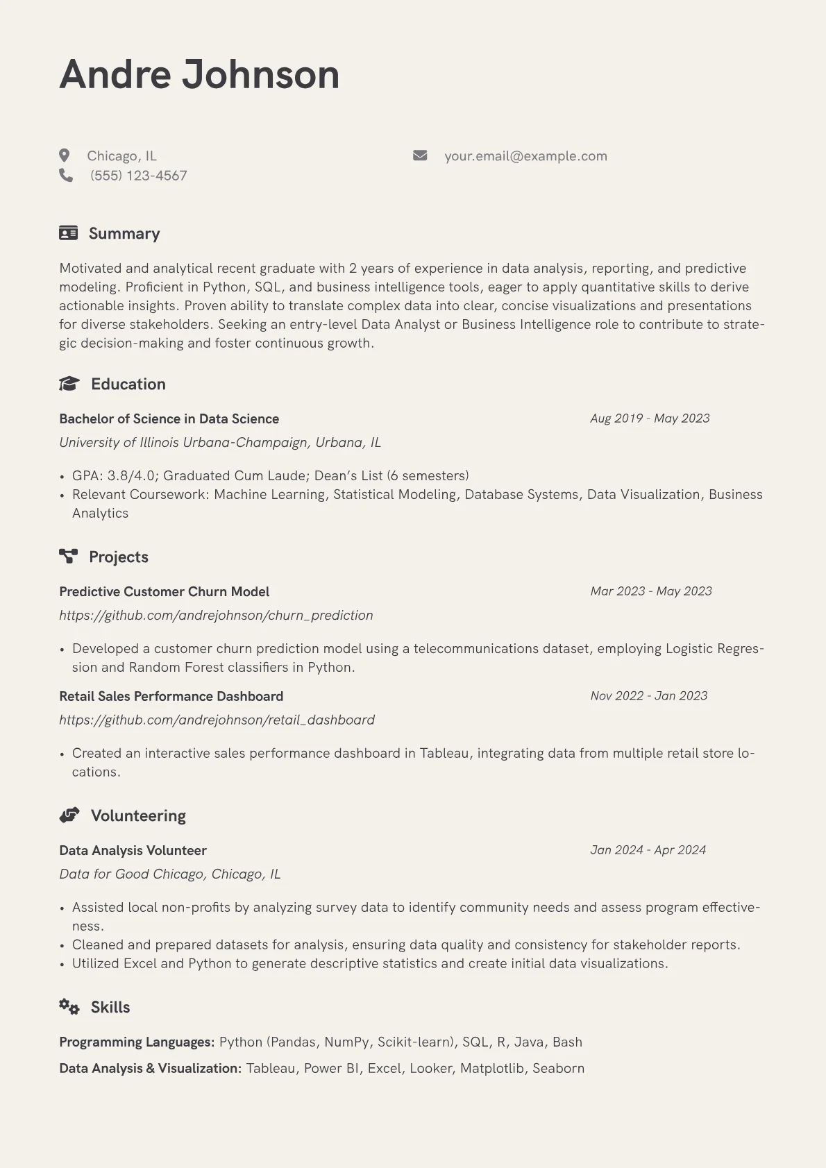 Beginner Data Analyst version - Page 1