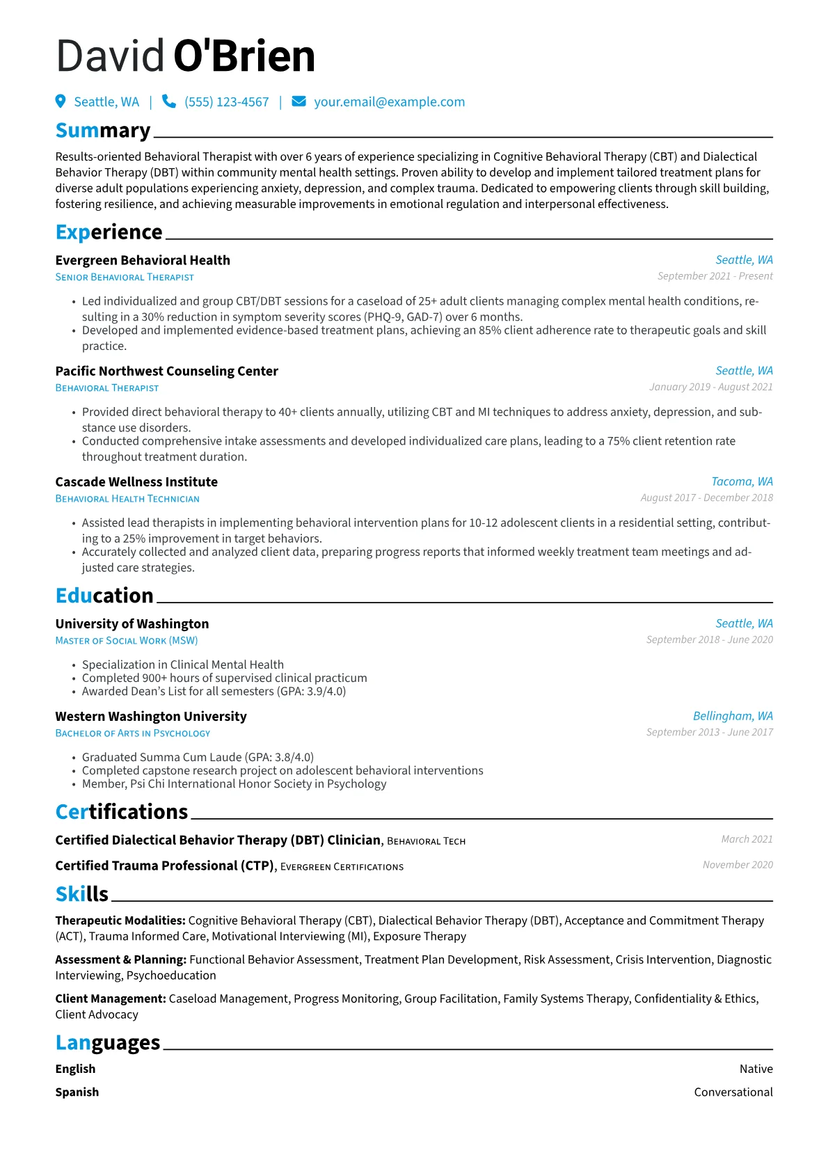 Behavioral Therapist version - Page 1