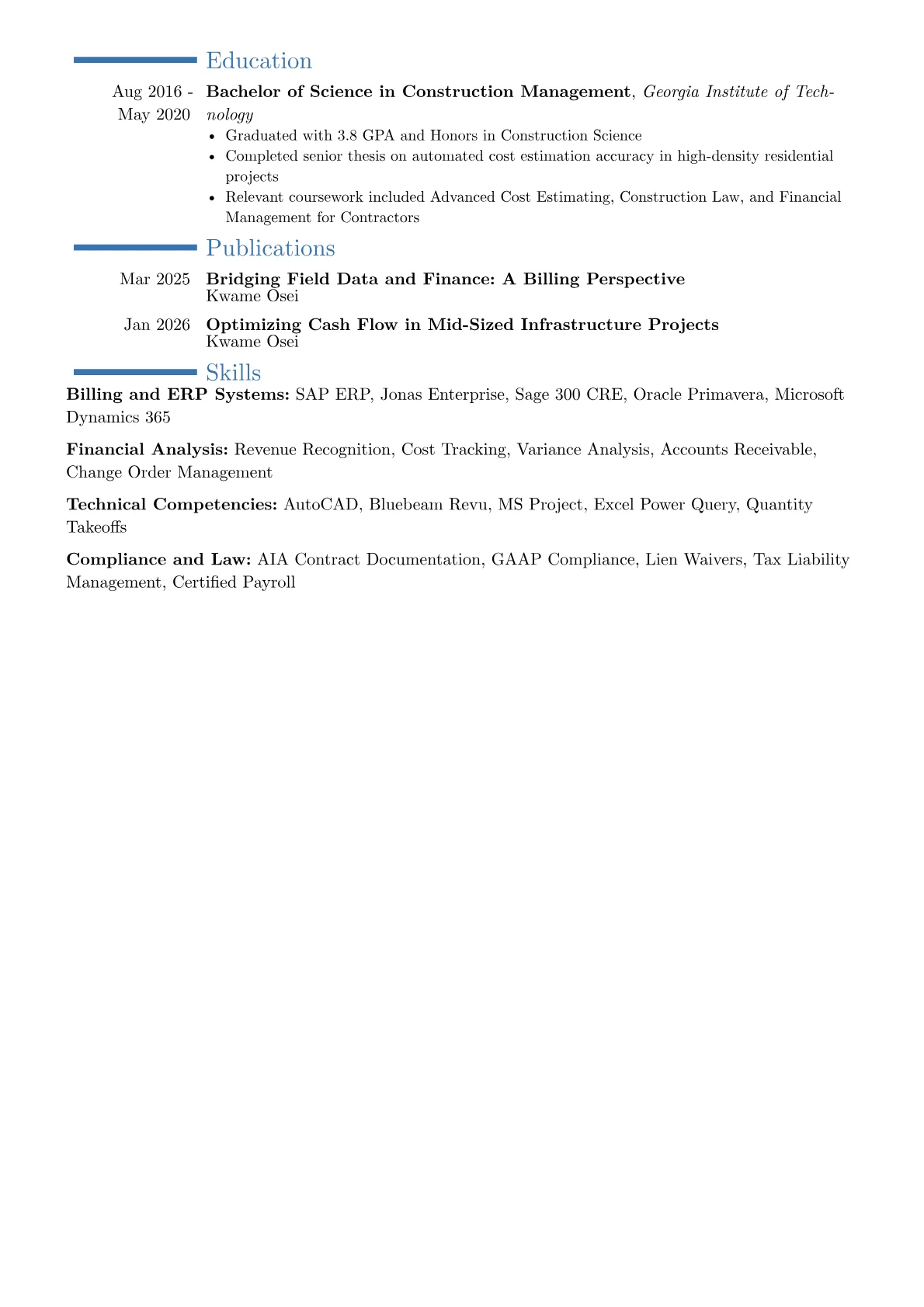 Billing Engineer resume example, Career changer, page 2