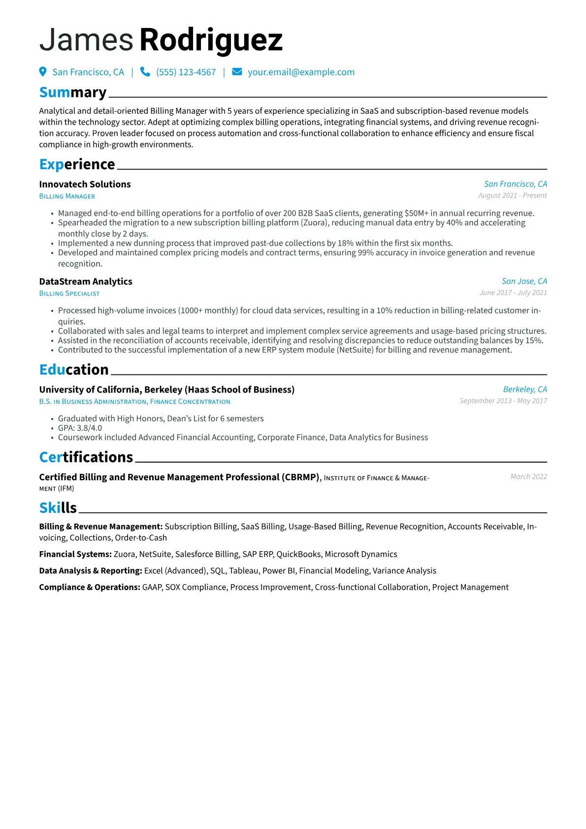 Billing Manager version - Page 1