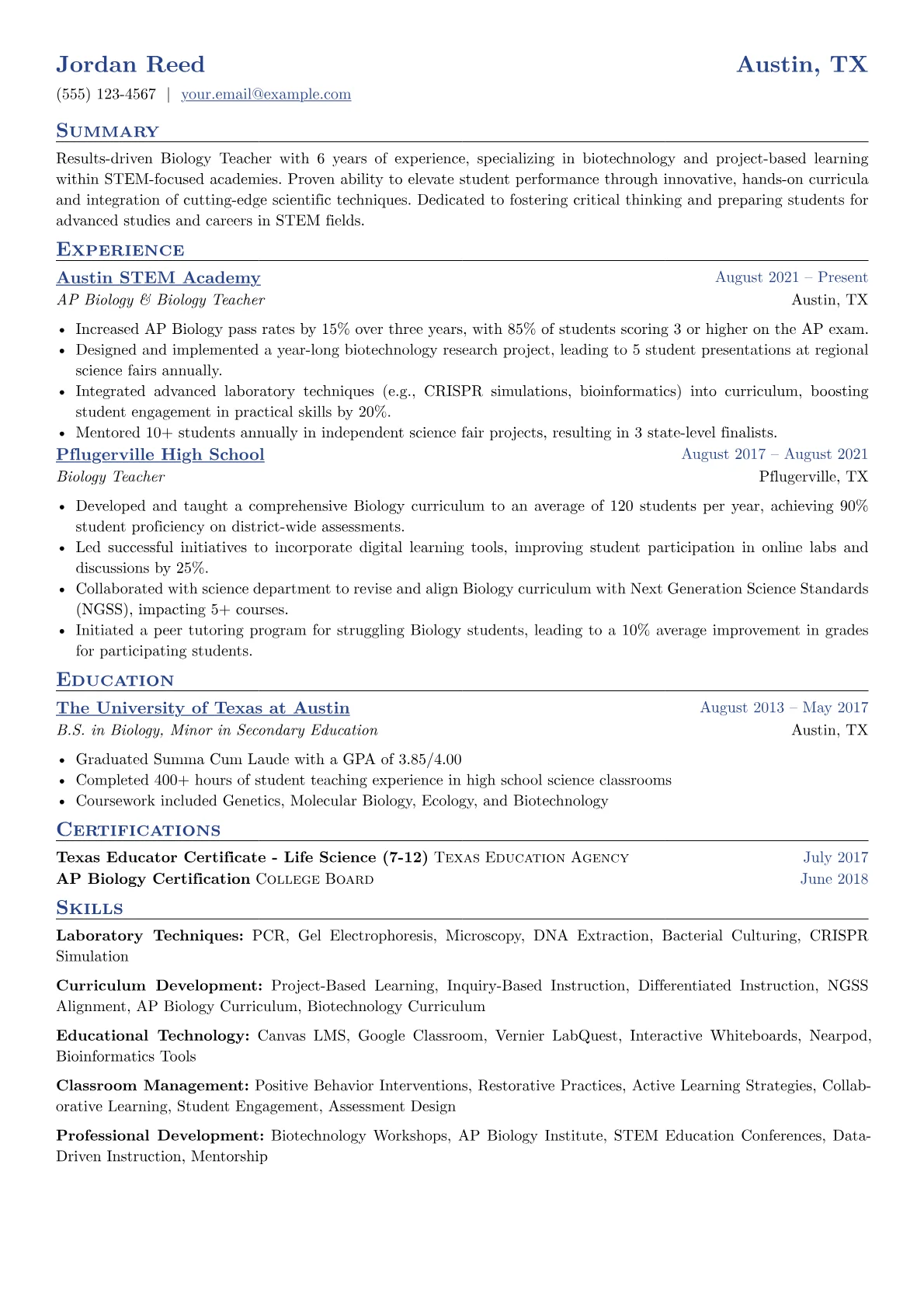 Biotech & STEM Focus version - Page 1