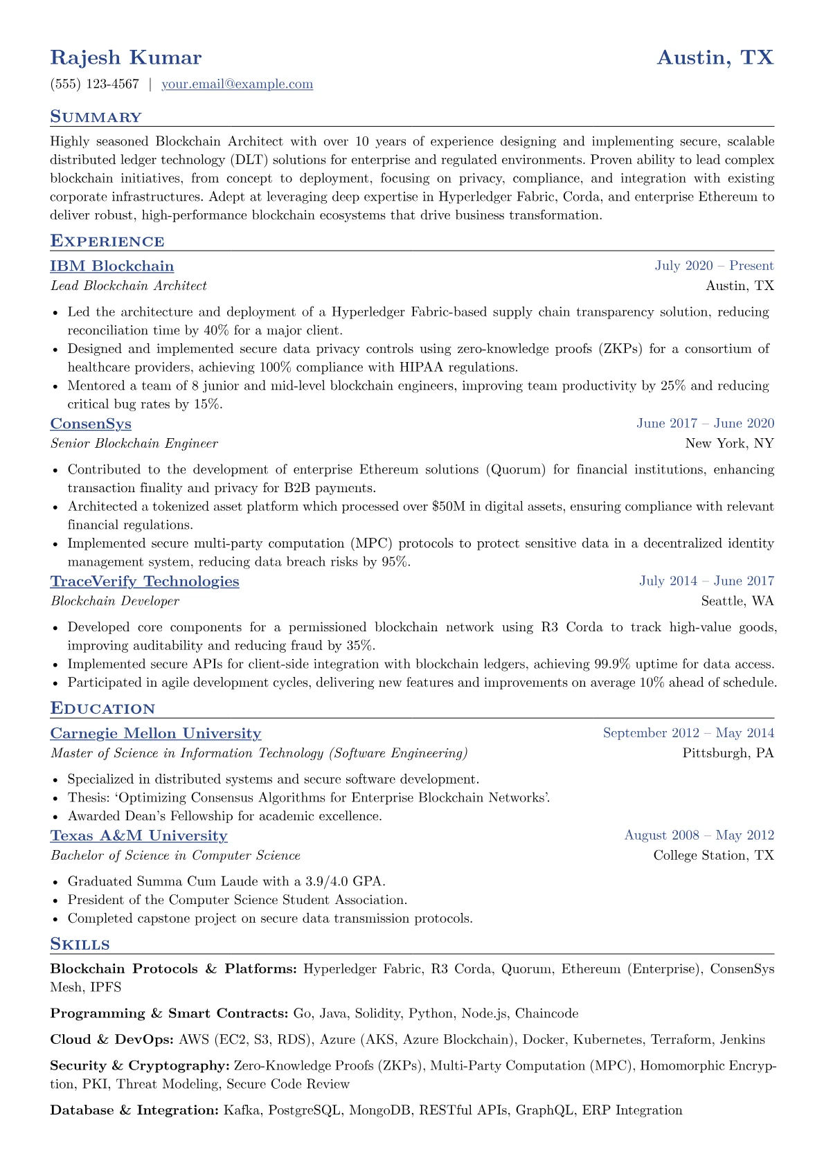 Blockchain Architect version - Page 1