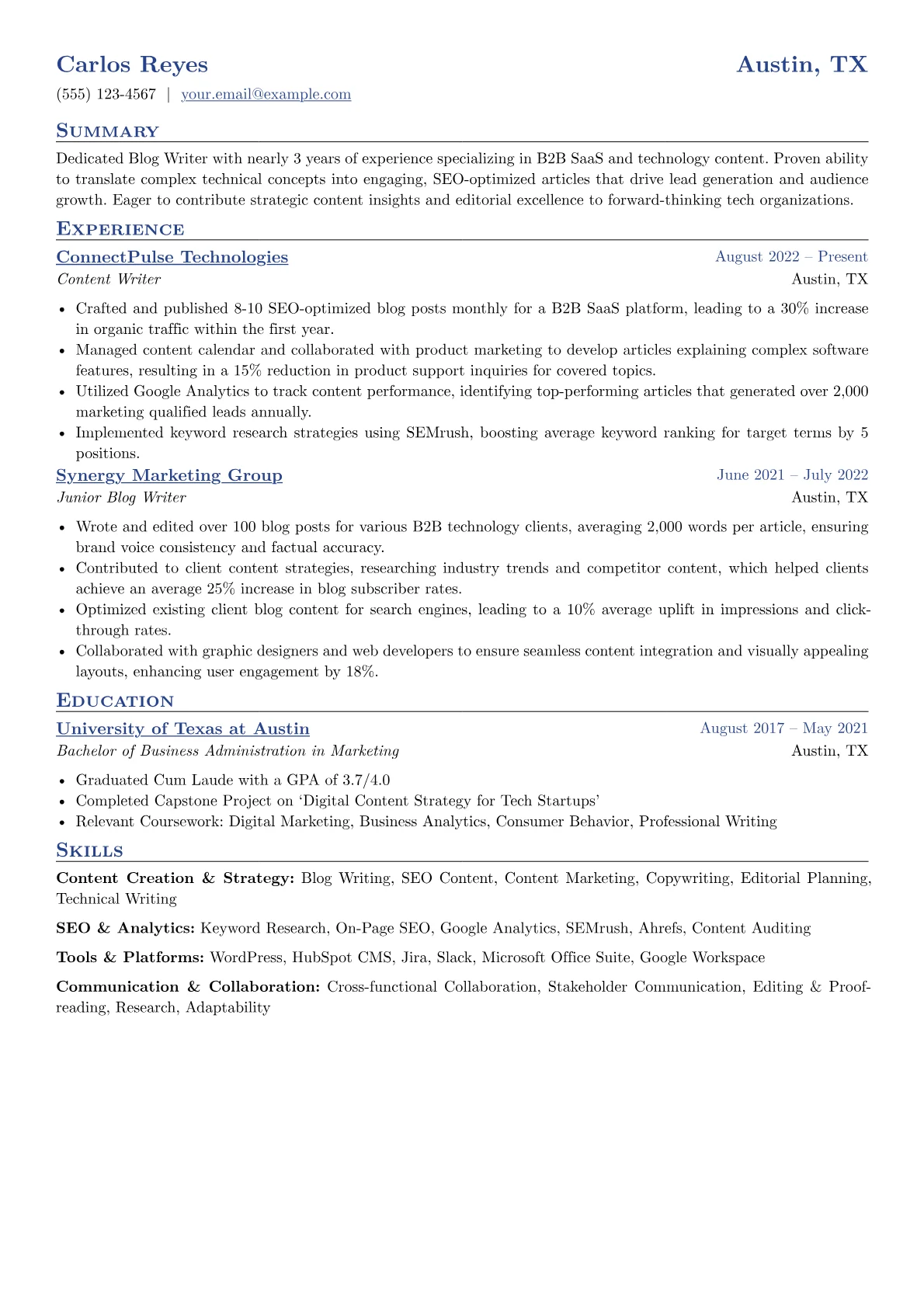 B2B SaaS Blog Writer version - Page 1