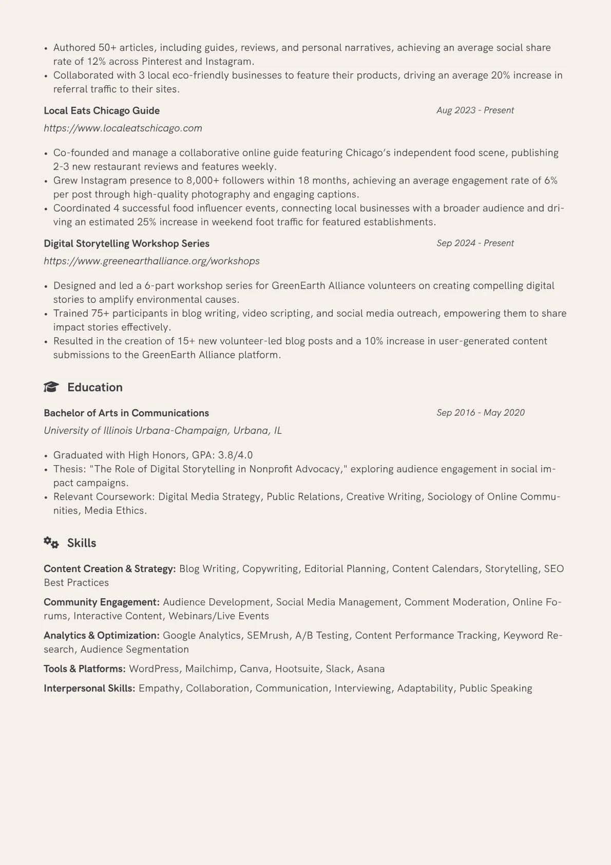Blogger resume example, Blogger - Community, page 2