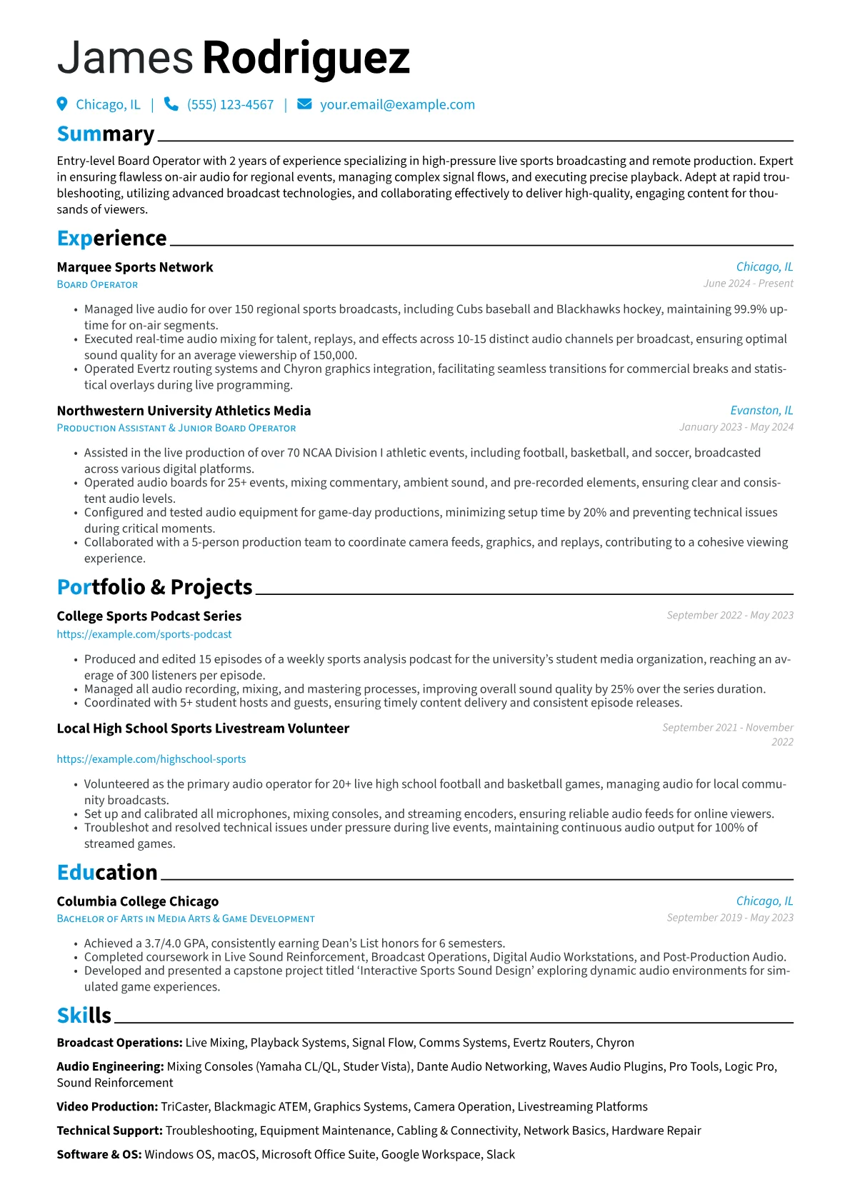 Board Operator resume example, Board Operator, page 1