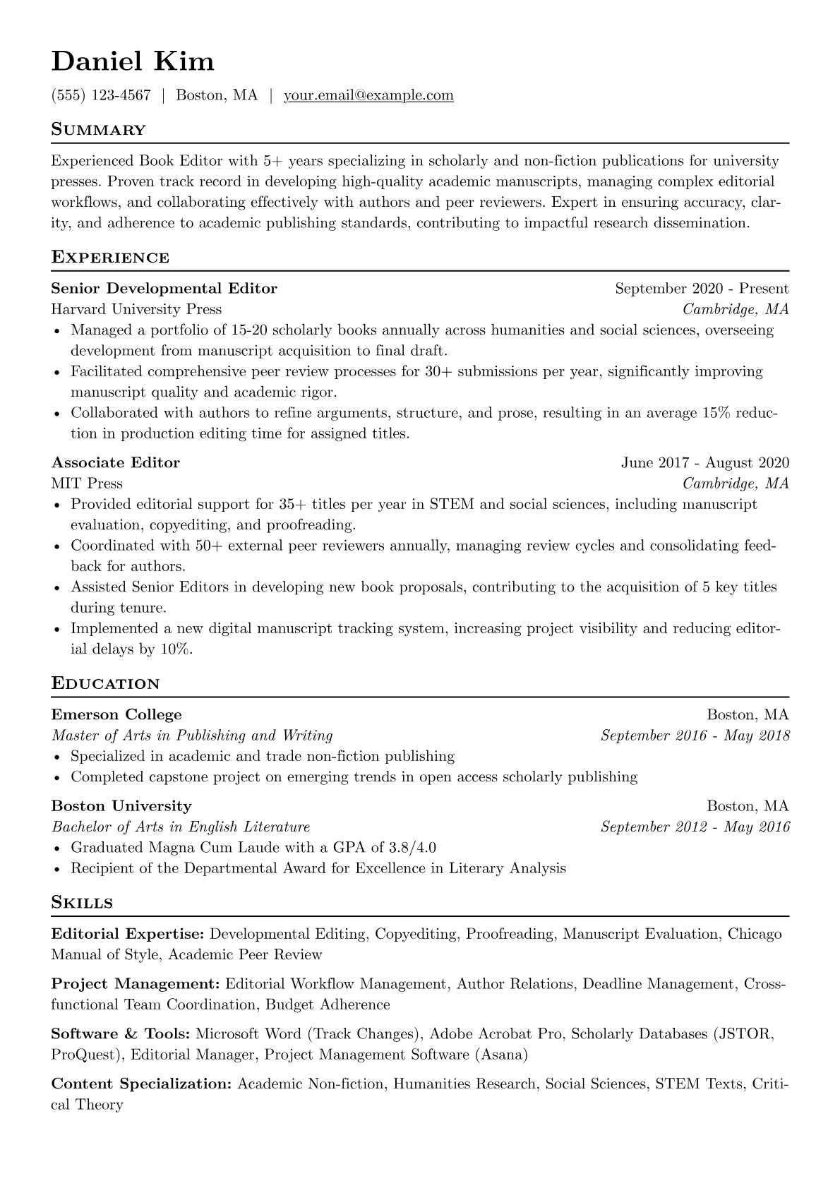 Academic Editor Profile version - Page 1