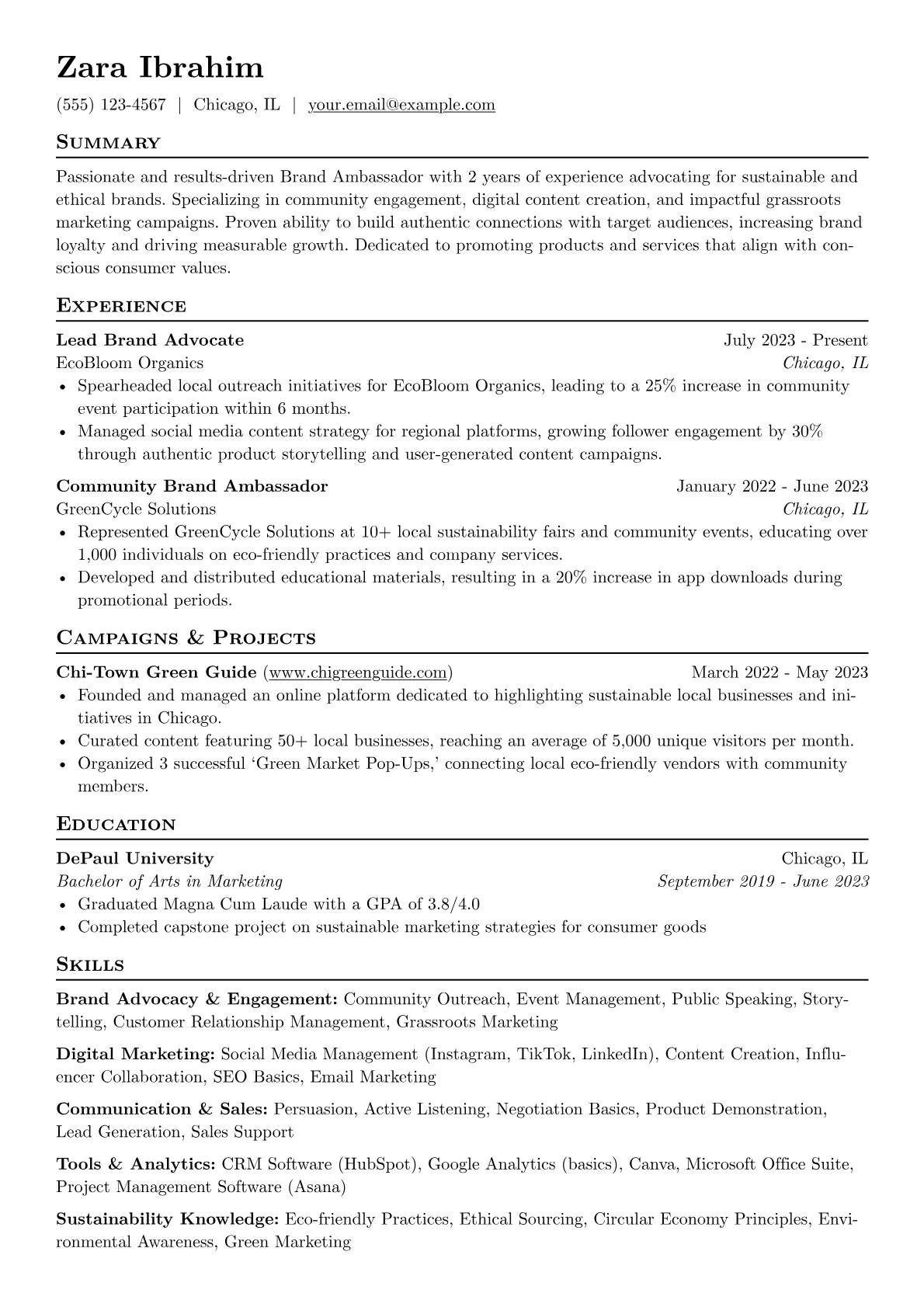 Sustainable Brand Advocate version - Page 1