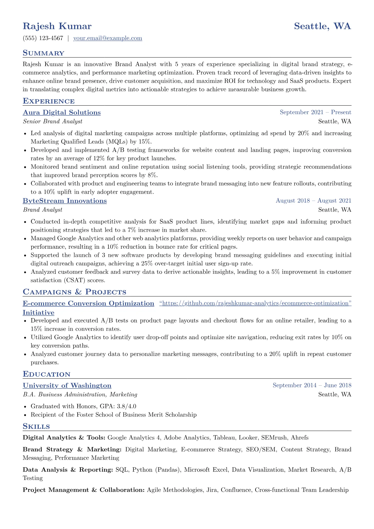 Digital Brand Analyst version - Page 1