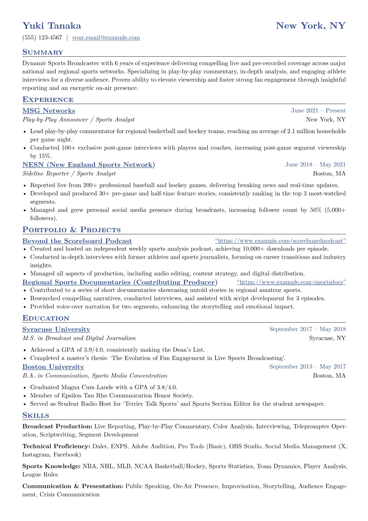 Sports Broadcaster version - Page 1