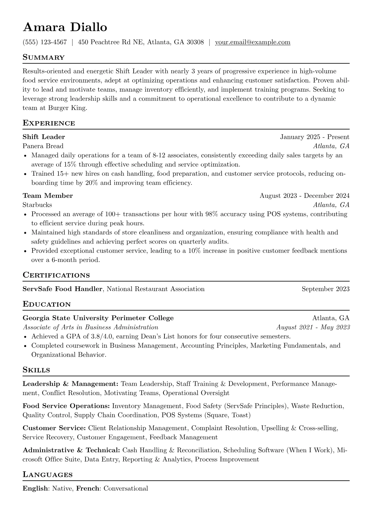 Shift Supervisor Candidate version - Page 1