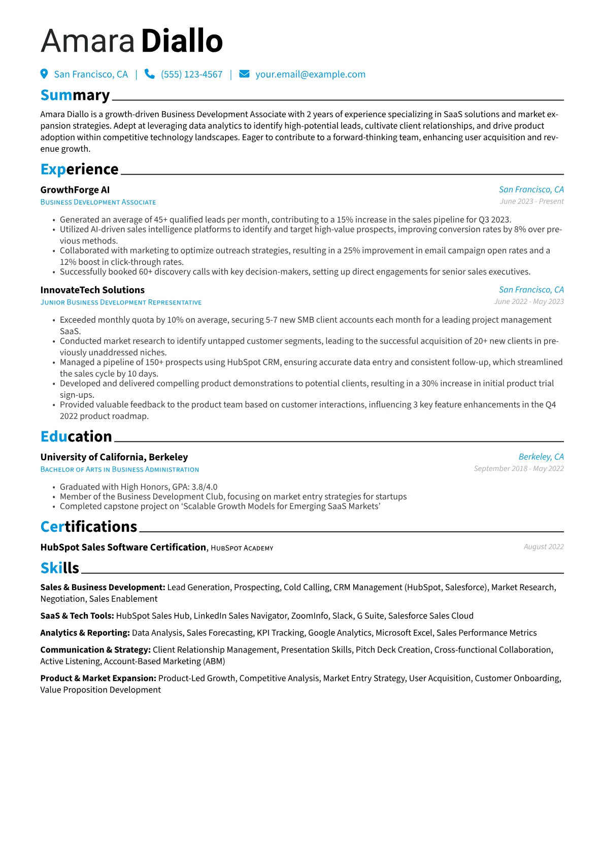 SaaS/Tech Focused version - Page 1