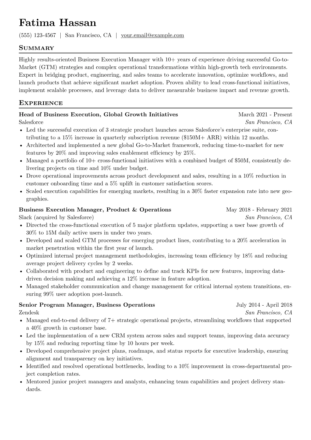 Tech/SaaS GTM Specialist version - Page 1