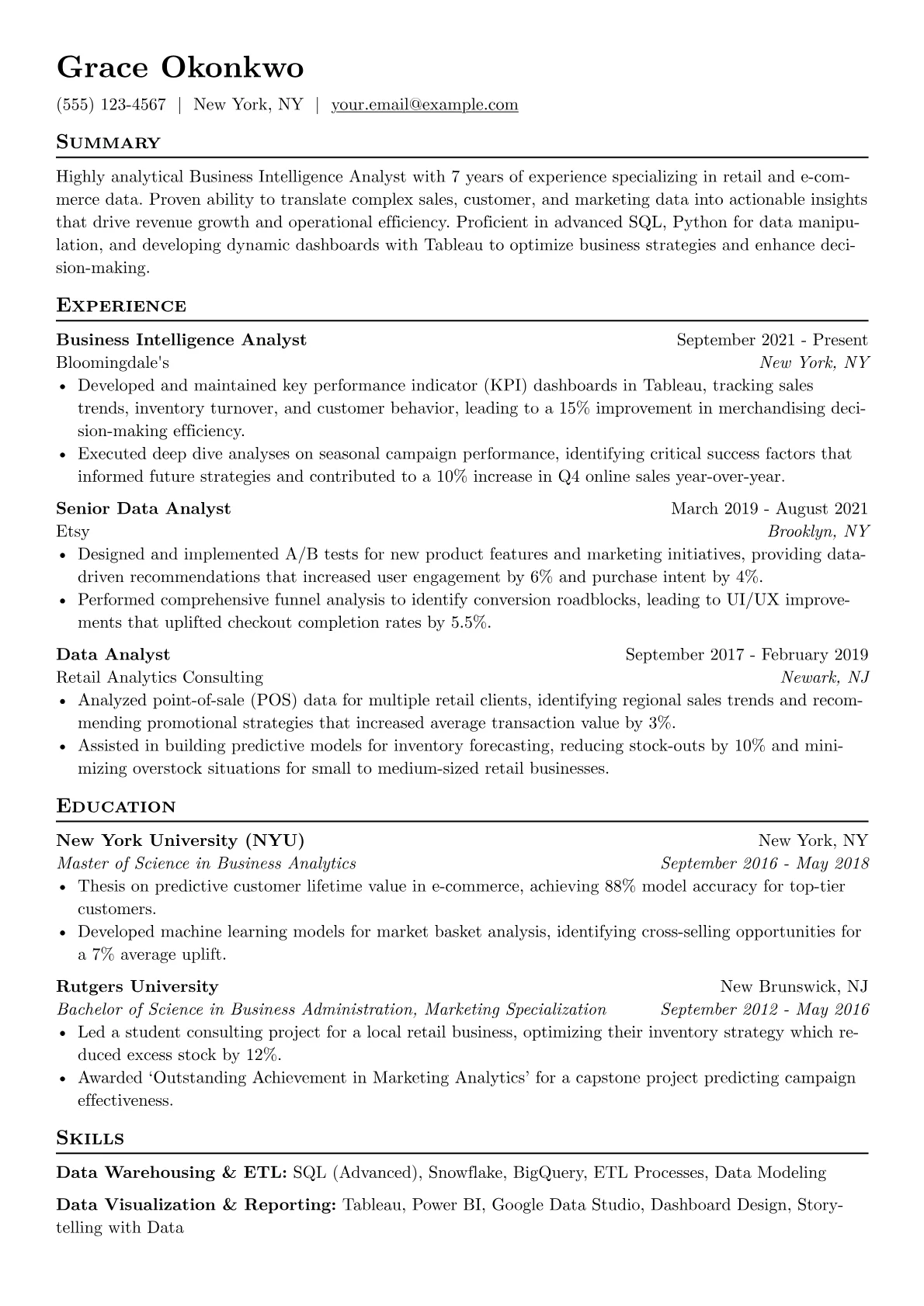 Retail/E-commerce BI version - Page 1