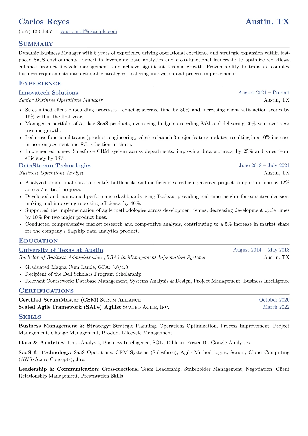 Business Management version - Page 1