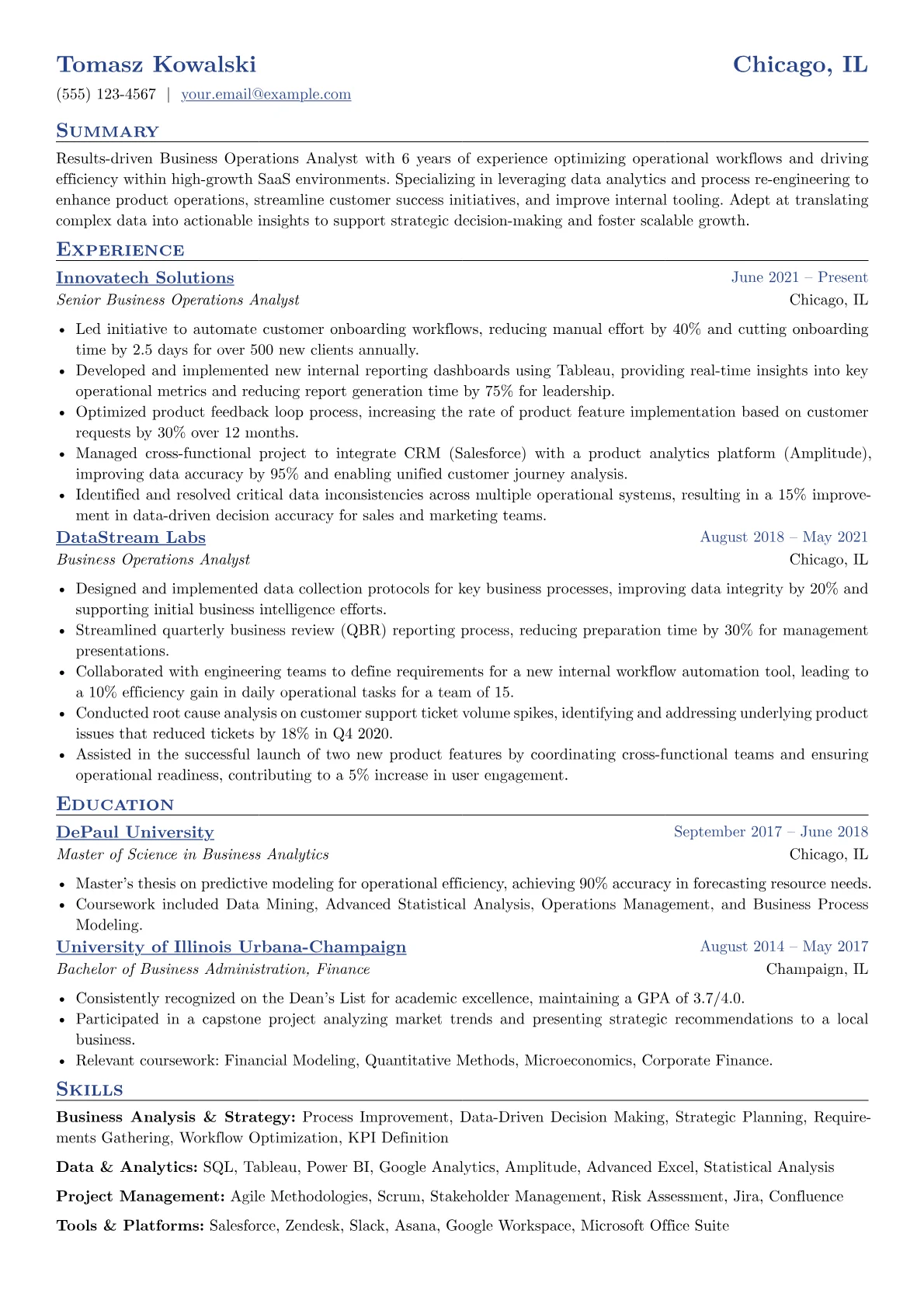 Business Operations version - Page 1