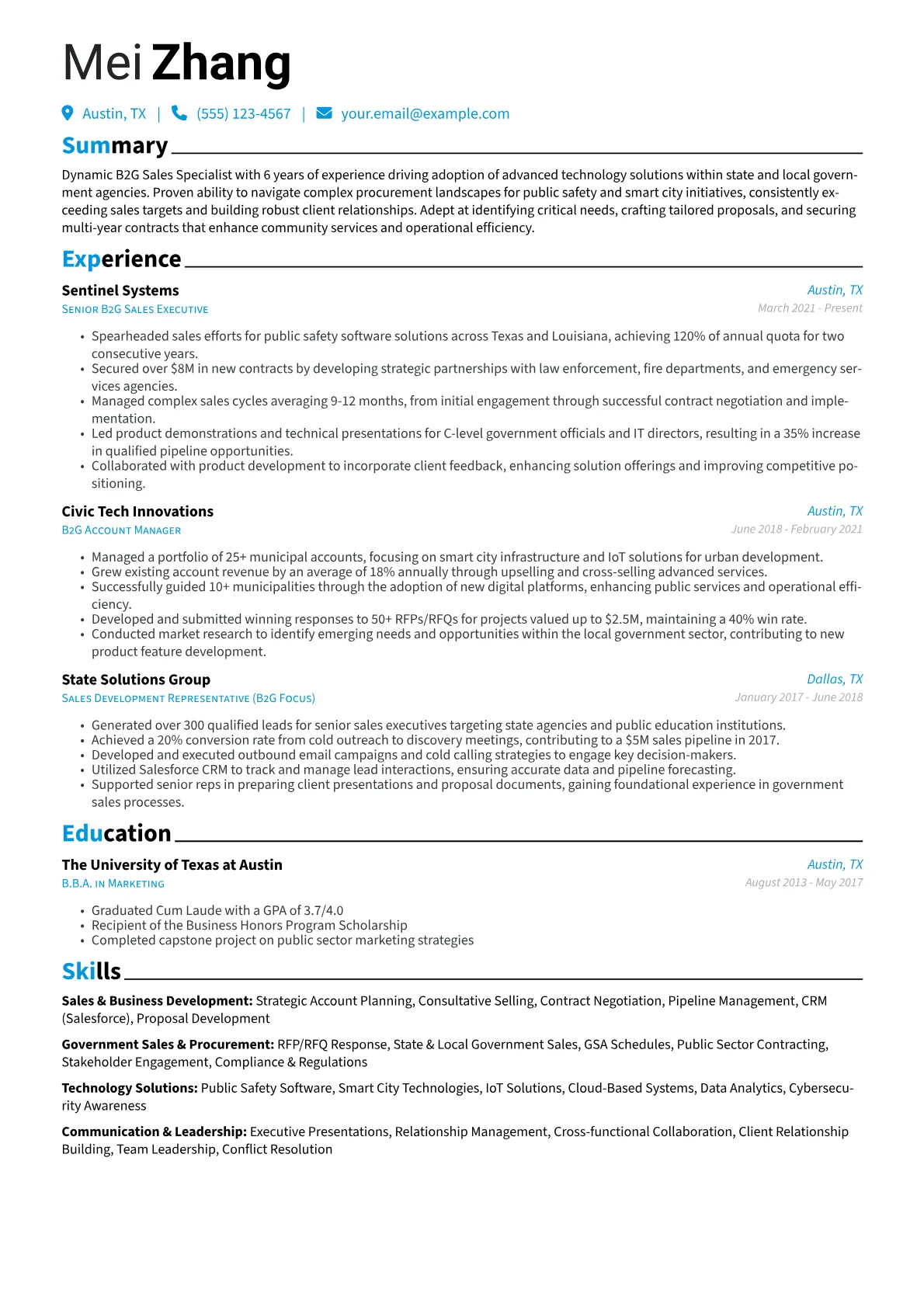 Sales & Business version - Page 1