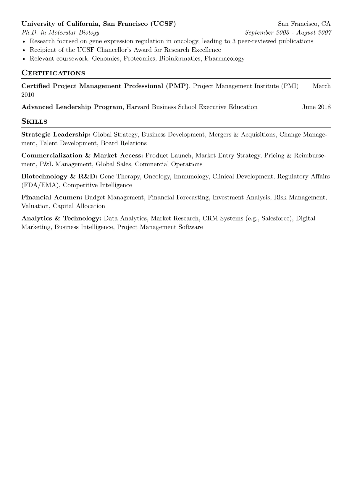 C-Level Executive resume example, C-Level Executive, page 2