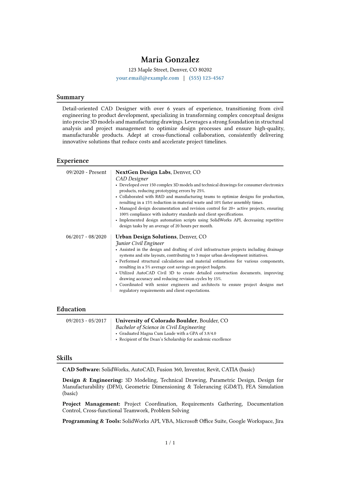 Career changer version - Page 1