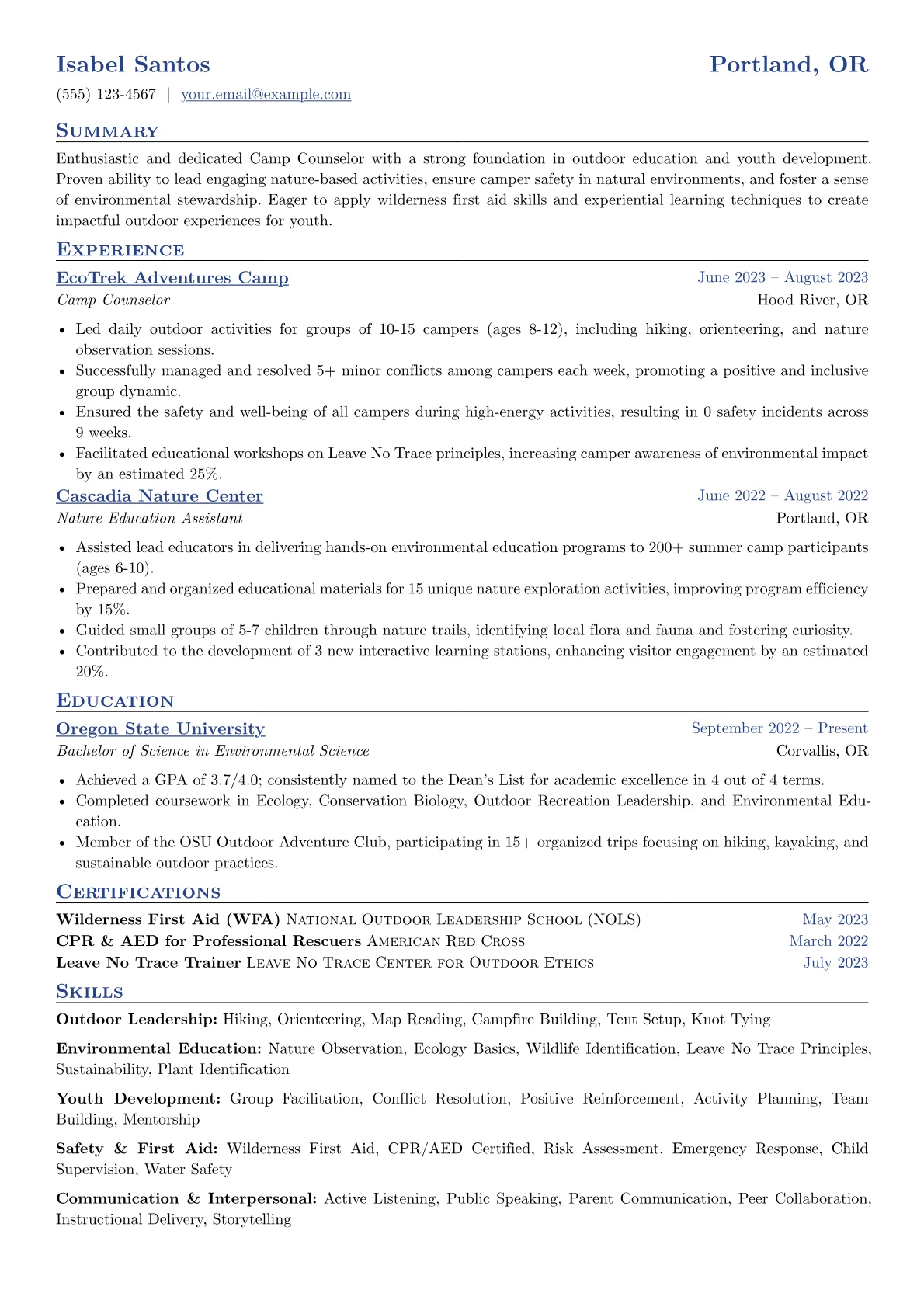 Outdoor Adventure Focus version - Page 1