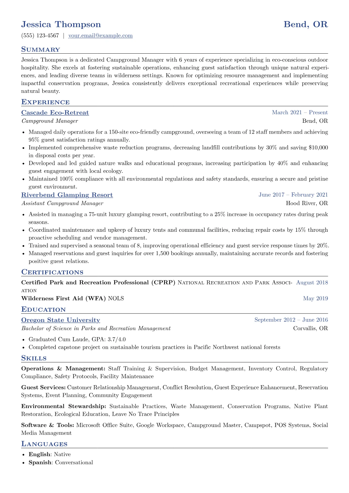 Campground Manager version - Page 1