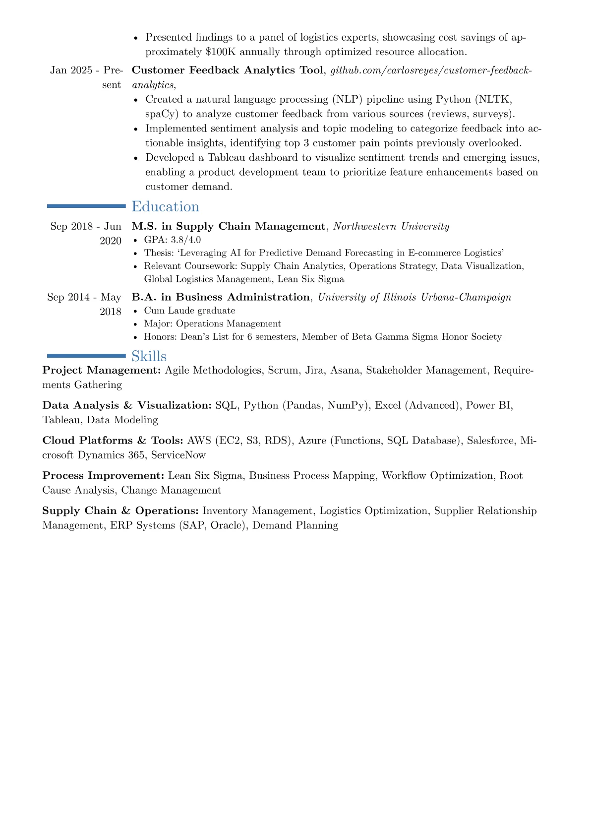 Capgemini resume example, Career changer, page 2