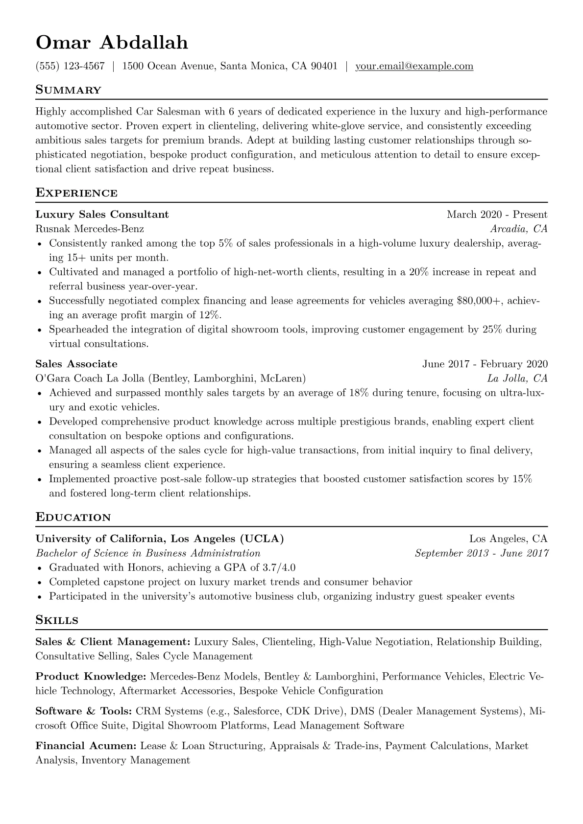 Luxury Car Sales version - Page 1