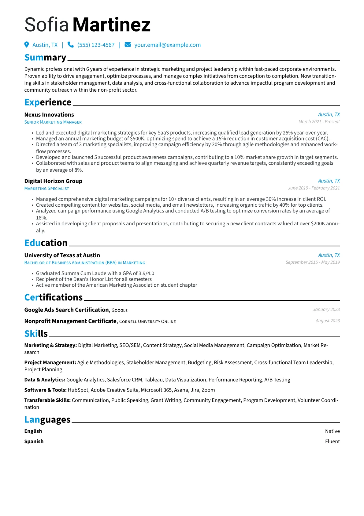 Career Change - Non-Profit version - Page 1