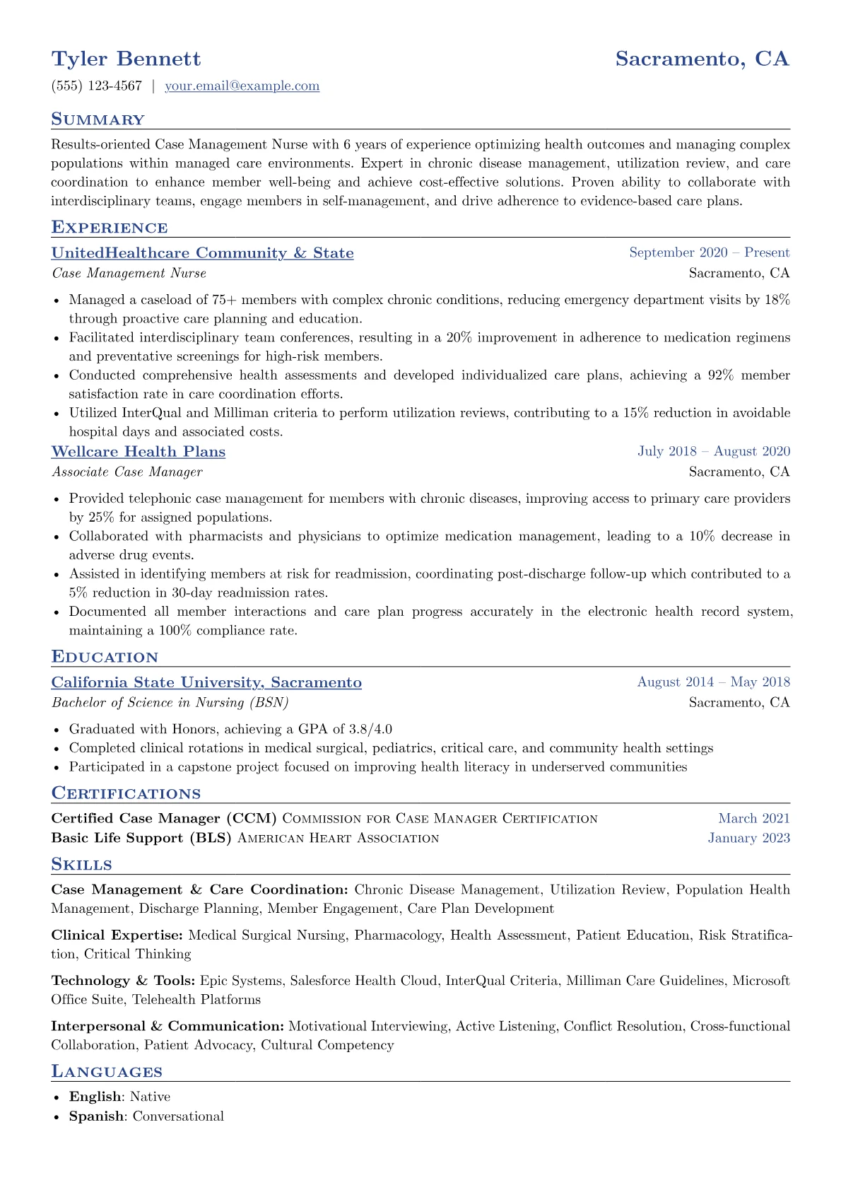 Managed Care Specialist version - Page 1
