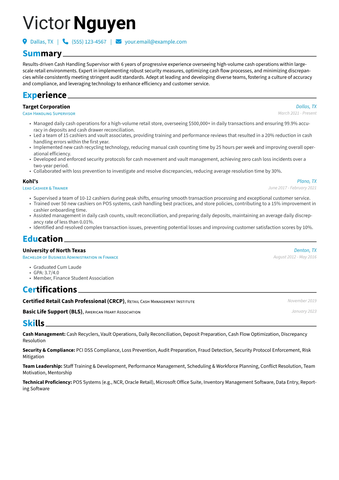 Cash Handling version - Page 1