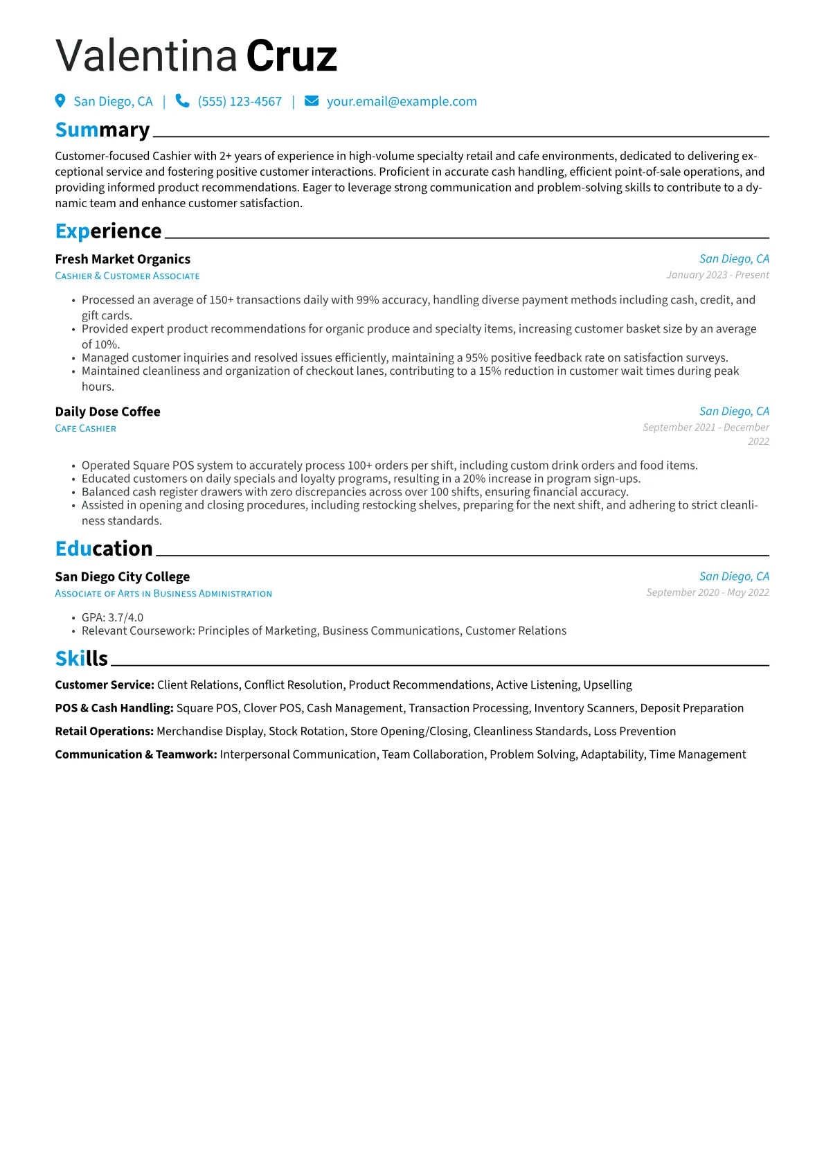 Entry-Level Cashier version - Page 1