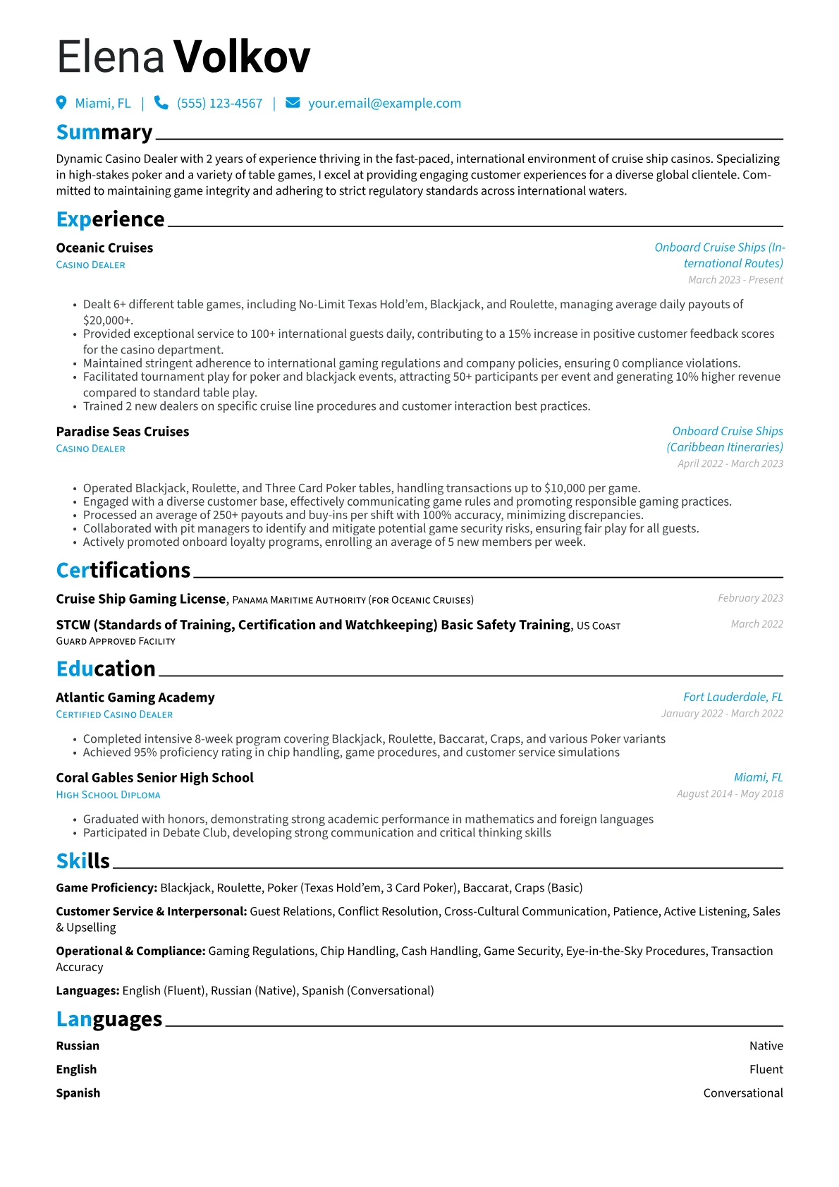 Cruise Ship Casino Dealer version - Page 1