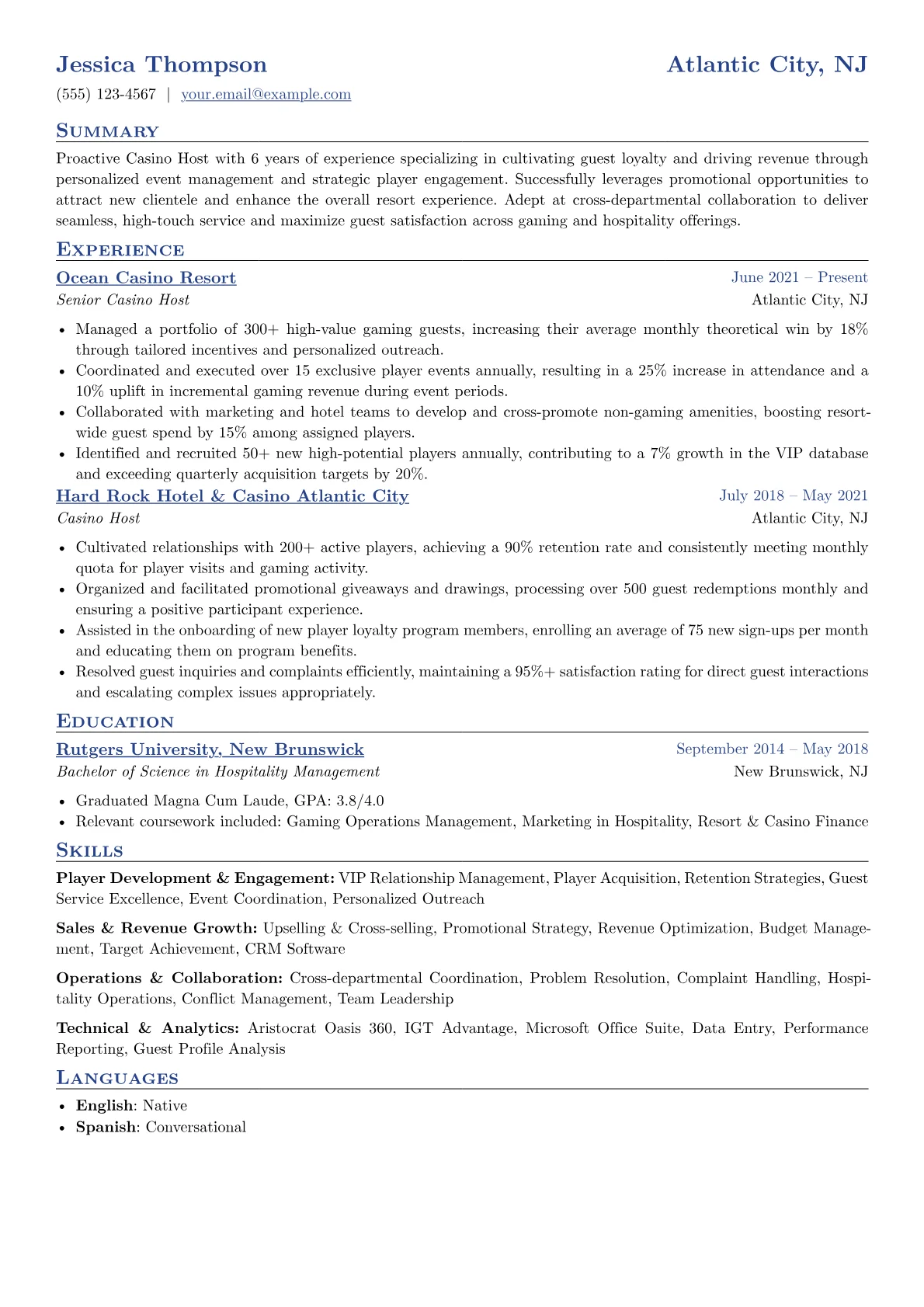 Casino Host version - Page 1