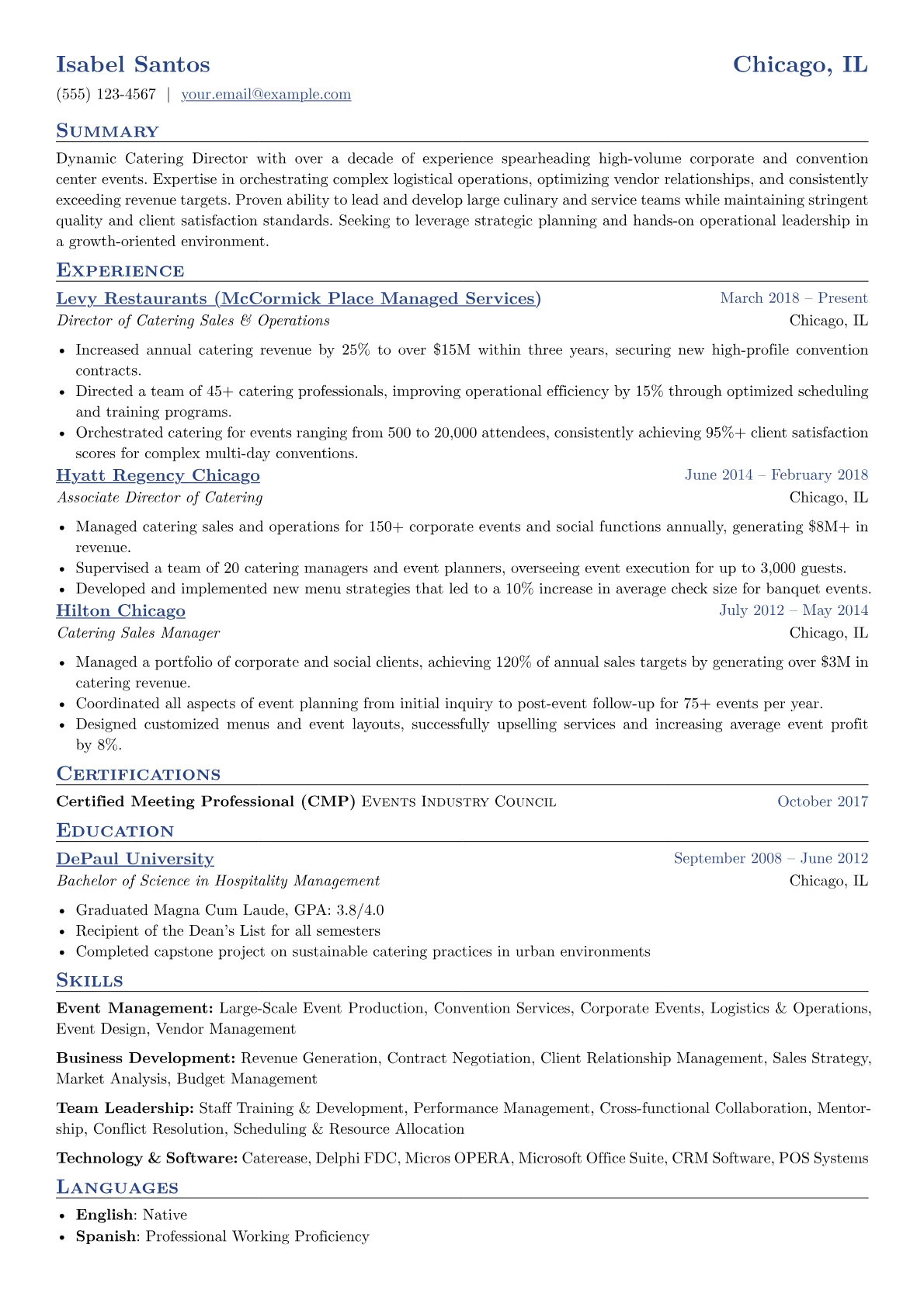 Catering Director version - Page 1