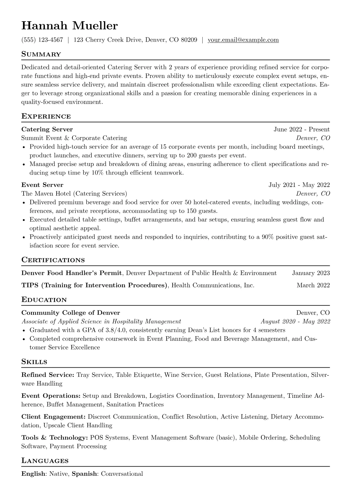 Catering Server version - Page 1