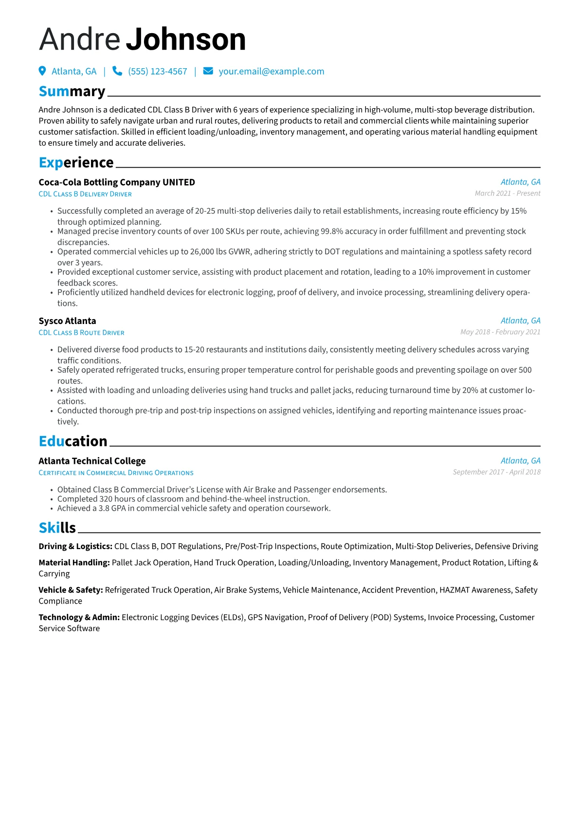 CDL Class B Driver version - Page 1