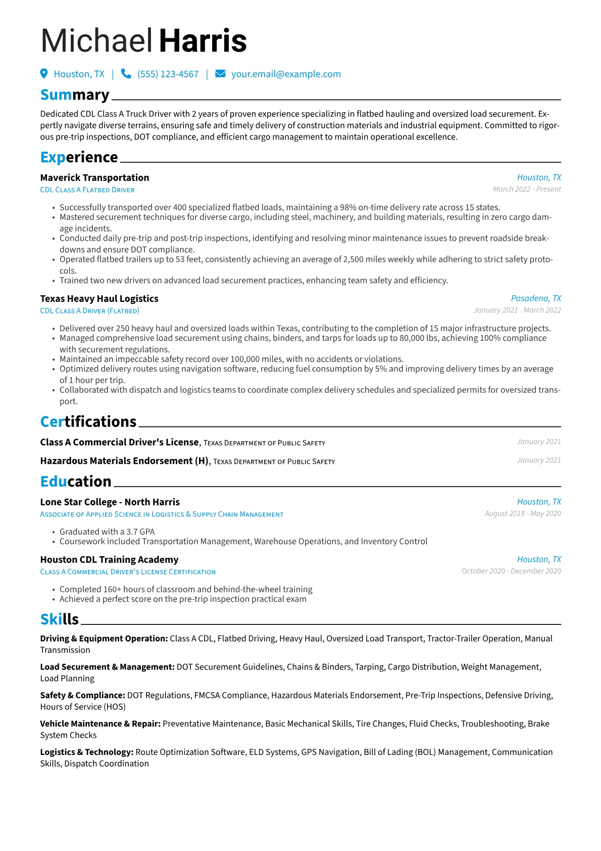 CDL Flatbed Driver version - Page 1