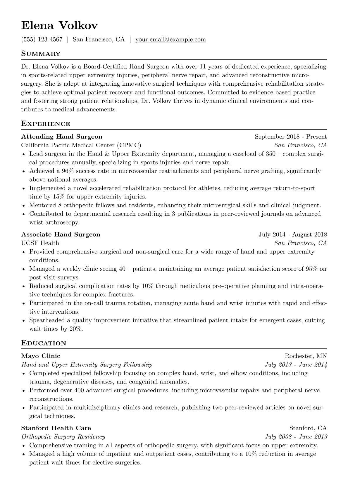 Certified Hand Surgeon version - Page 1