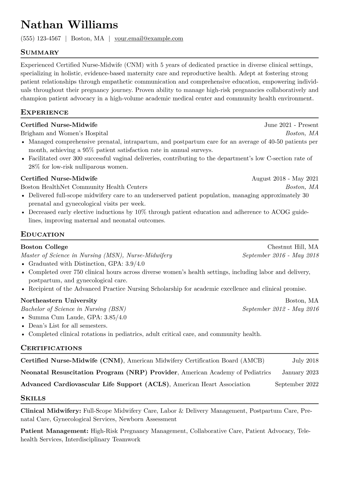 Certified Midwife version - Page 1