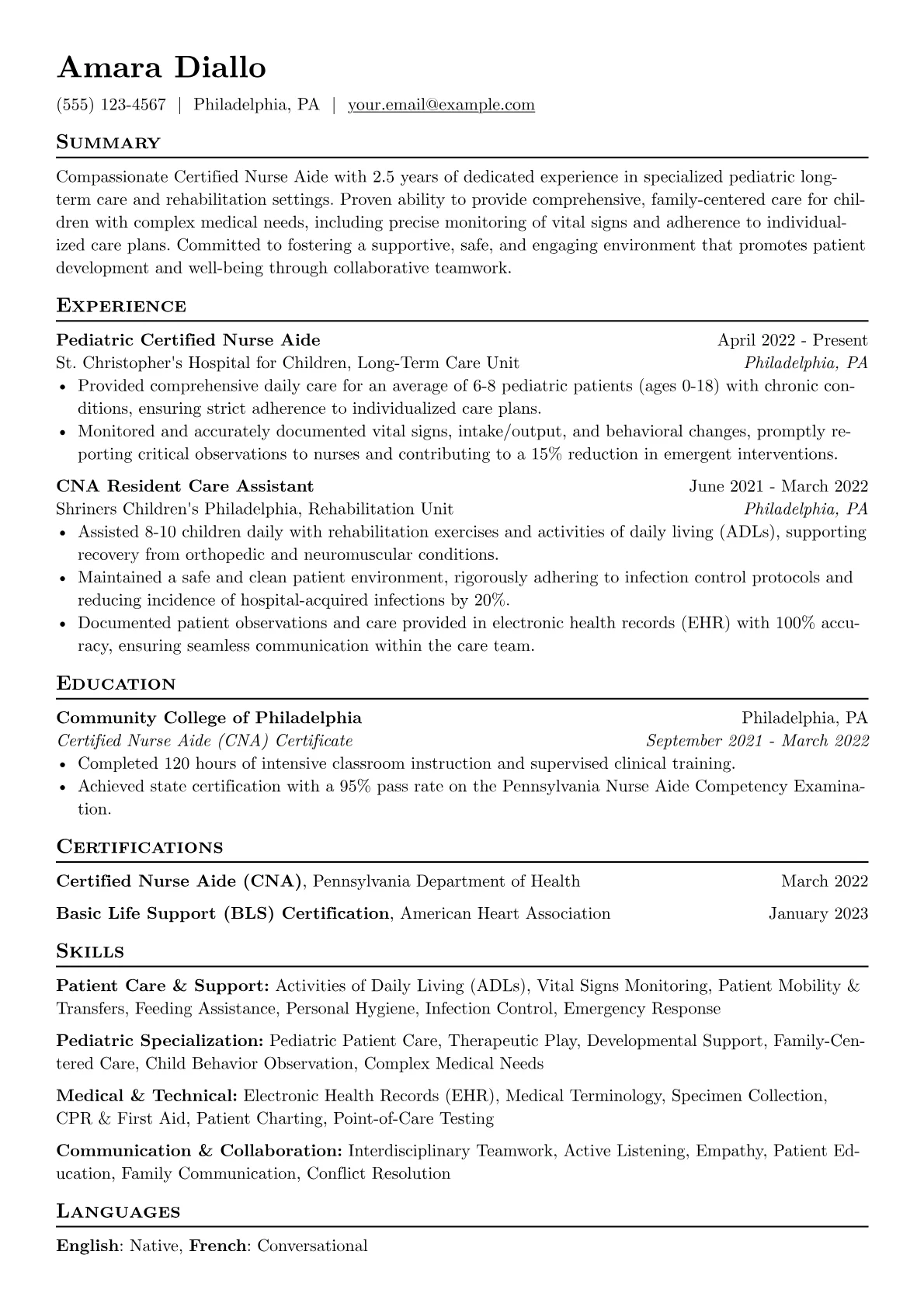 Pediatric Long-Term version - Page 1