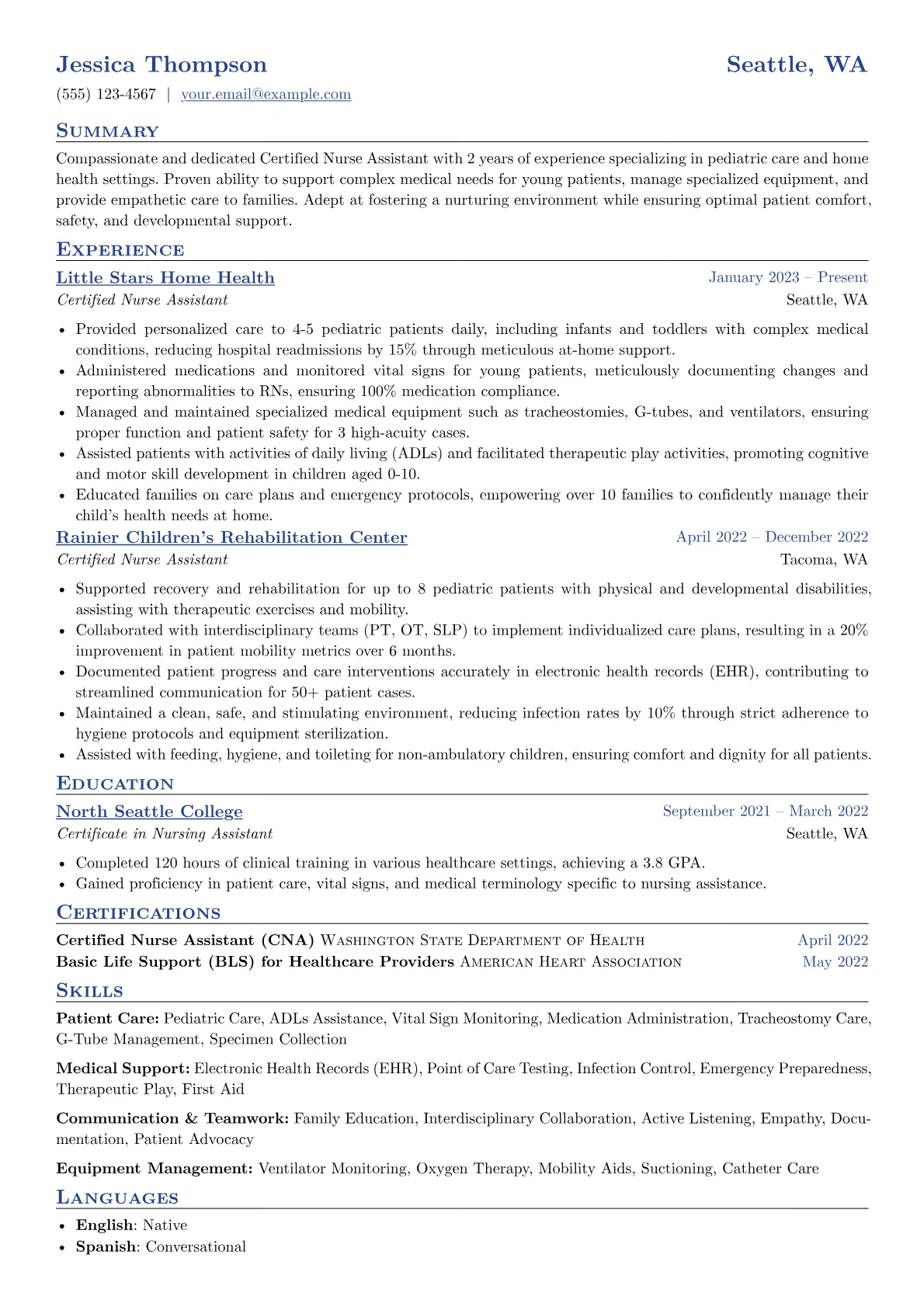 Pediatric Home Health CNA version - Page 1
