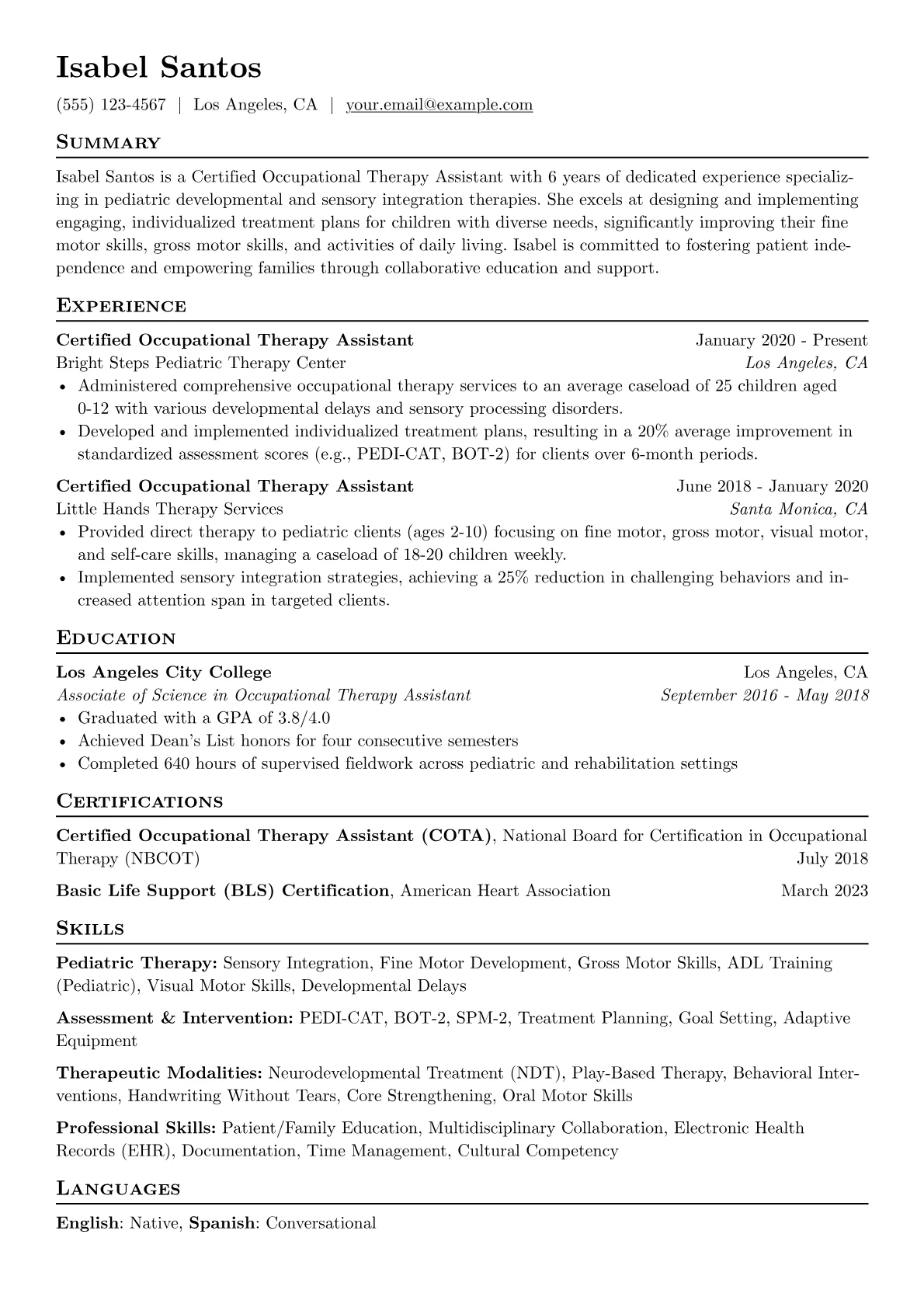 Pediatric Therapy version - Page 1