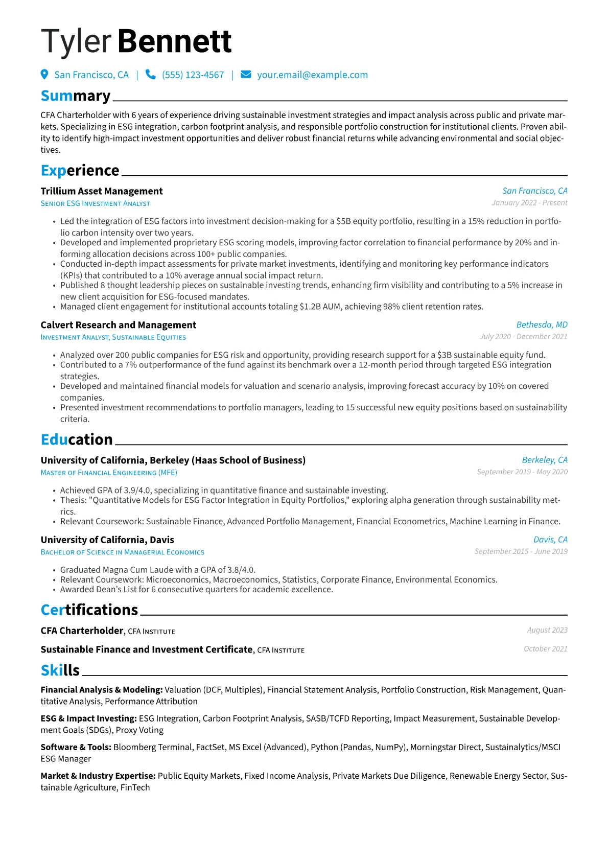 CFA Analyst - ESG Focus version - Page 1
