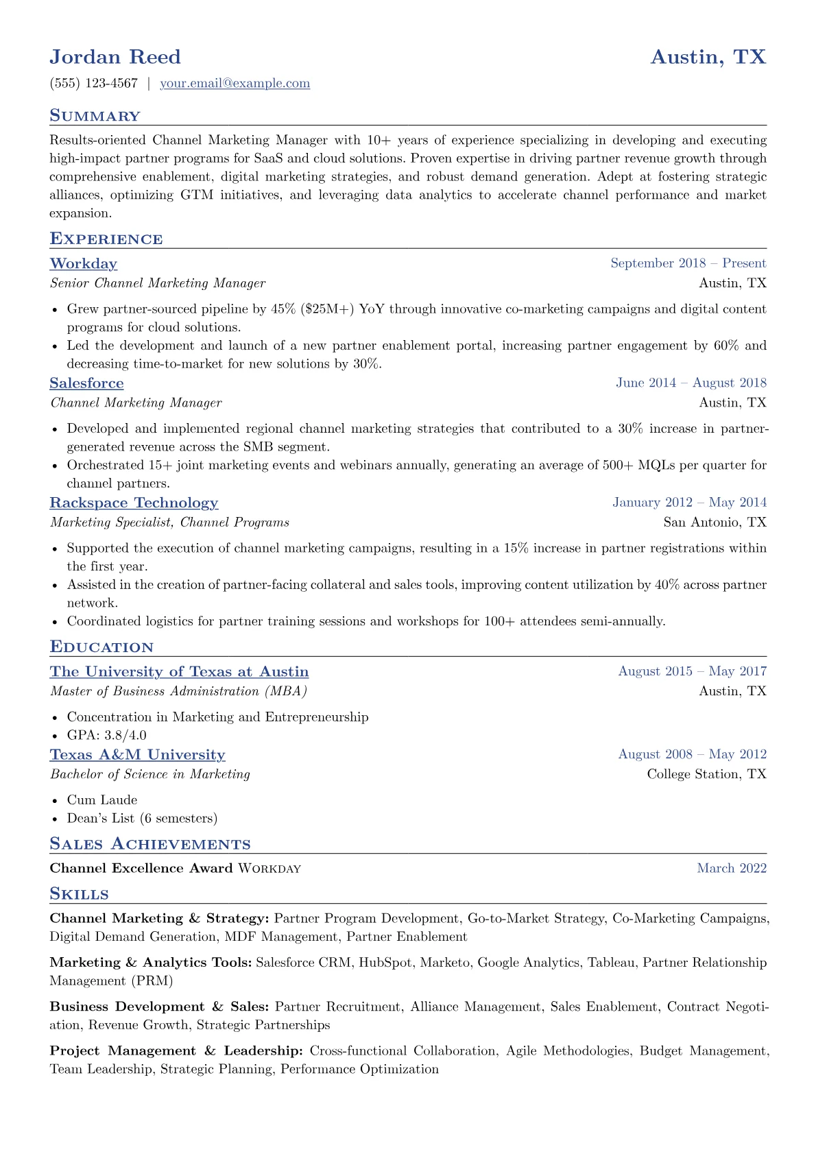 Channel Marketing Manager version - Page 1
