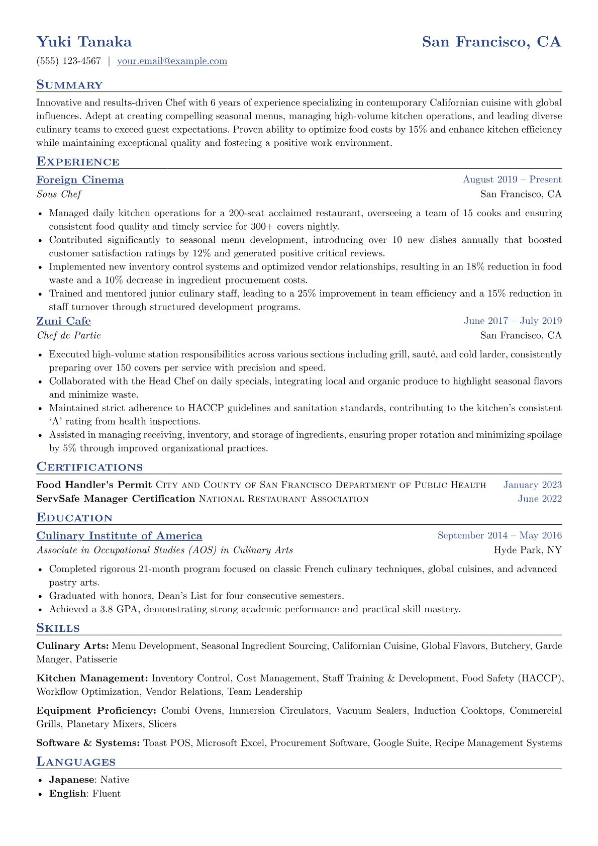 Chef version - Page 1