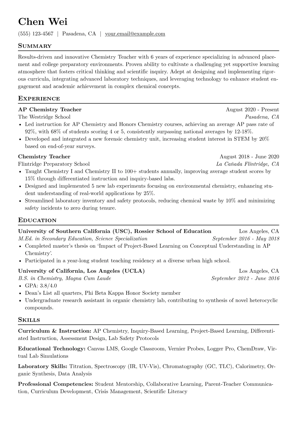 Chemistry Teacher version - Page 1